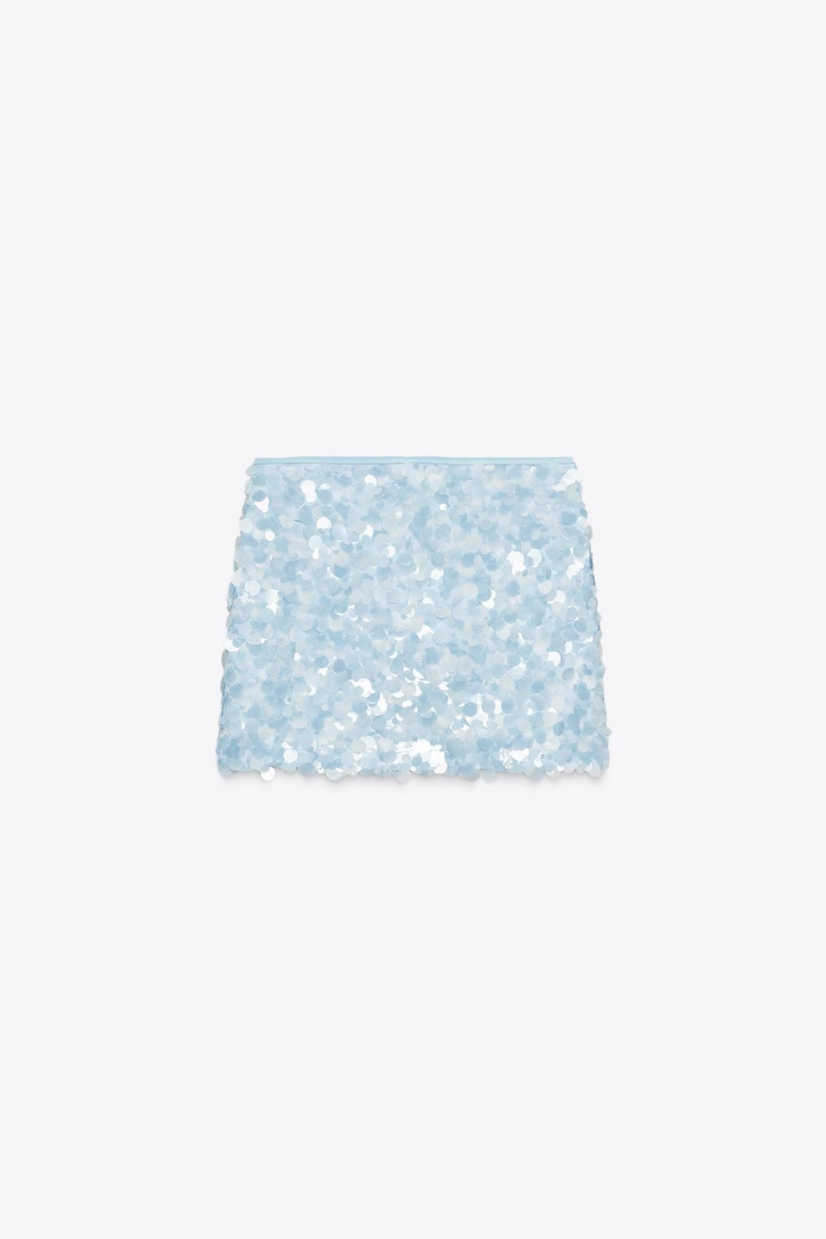 자라 시퀸 글리터 미니 스커트 3920/221 LIGHT BLUE - 상세 이미지 2