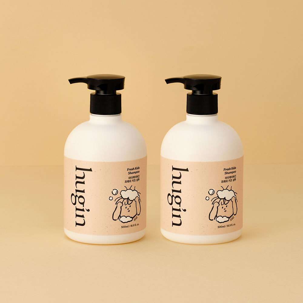 허긴 약산성 어린이용 모발 케어 프레쉬 키즈 샴푸 500ml, 2개