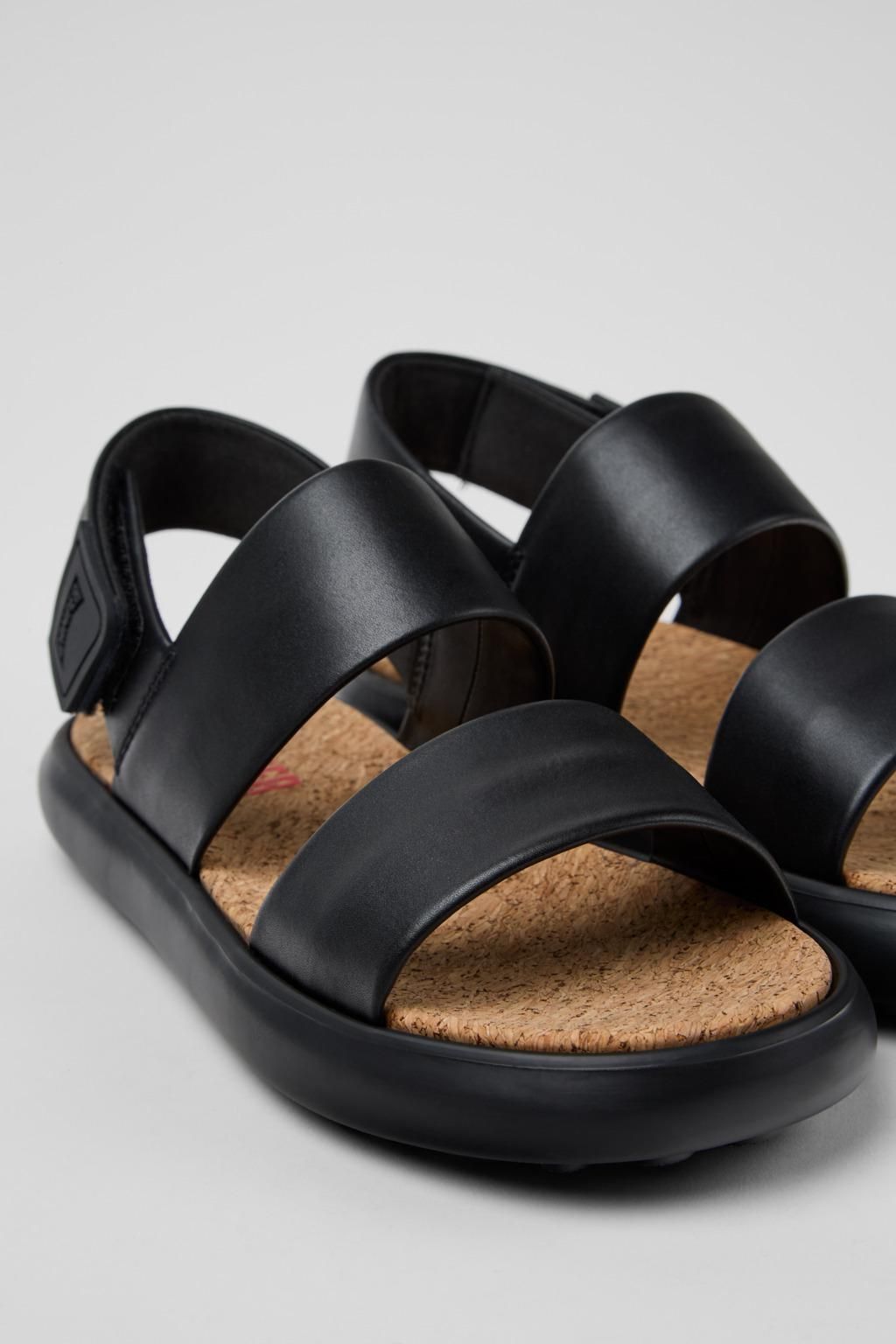 캠퍼 컴포트 스트랩 블랙 레더 샌들 Pelotas Flota K201772-001 BLACK - 상세 이미지 2