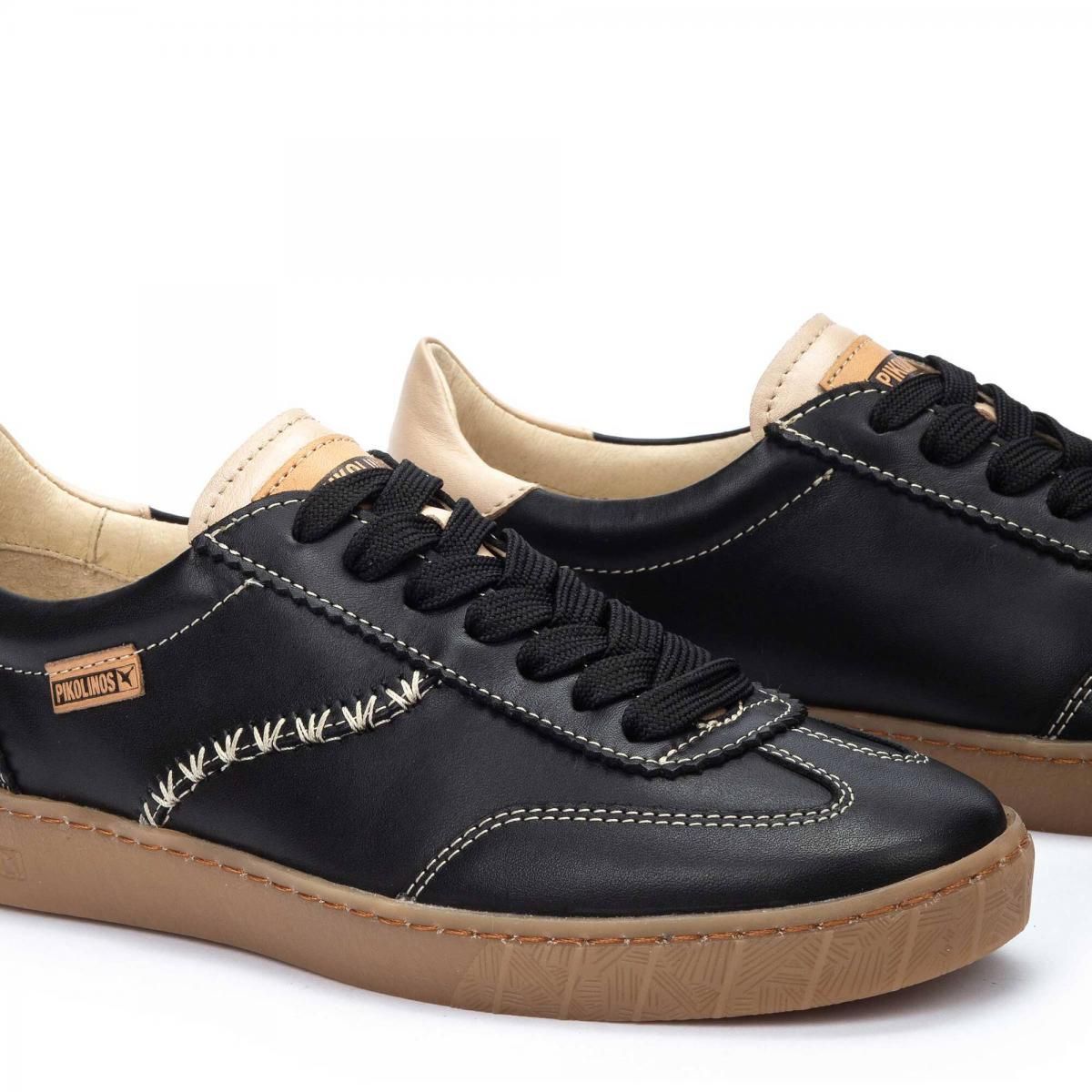 피콜리노스 컴포트 레더 로우탑 스니커즈 LANZAROTE W7B-6508C2 BLACK - 상세 이미지 3