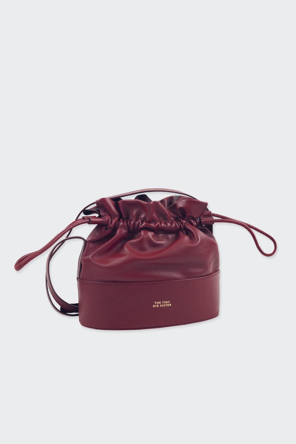 타이니코튼 버건디 레더 스트링 버킷백 Bolso de piel costi TTBS-046P19 BORGONA - 상세 이미지 2