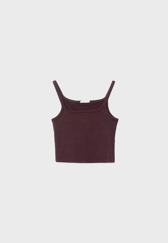 스트라디바리우스 스트레치 슬림핏 스트랩 민소매 탑 6515/398 BROWN - 상품 이미지