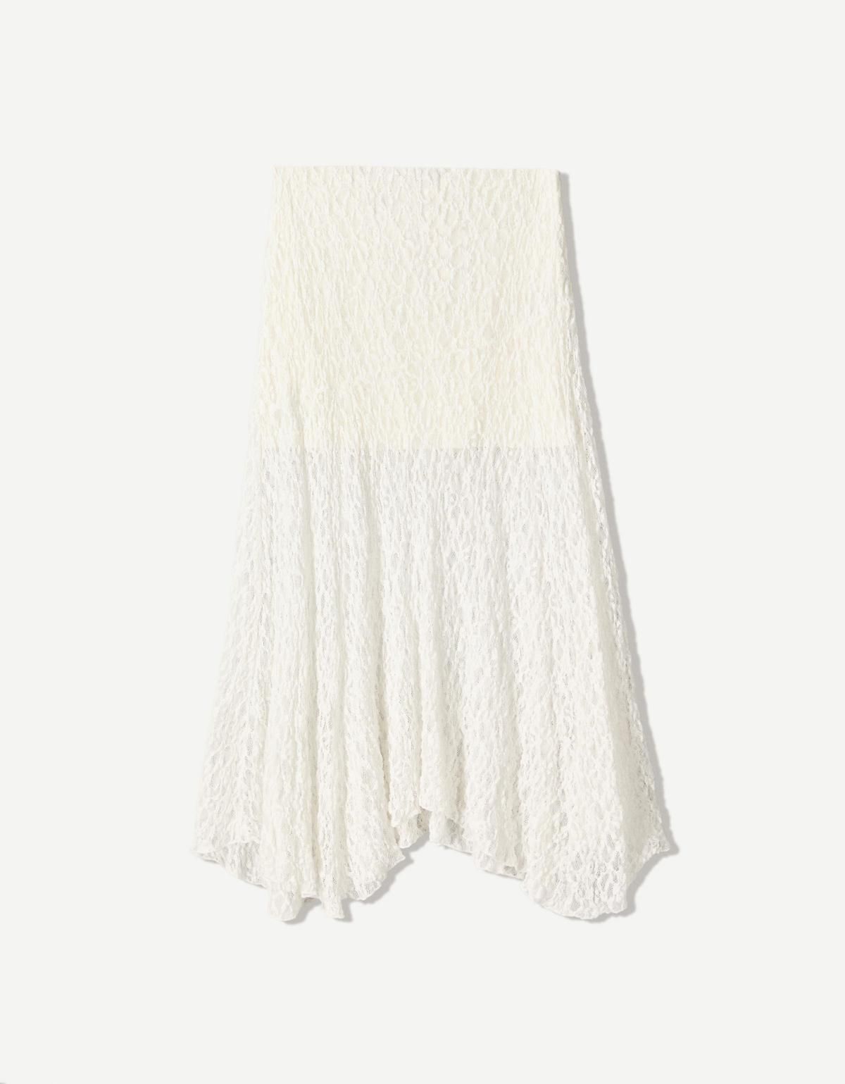 버쉬카 블론드 레이스 미디 스커트 0990/360 OFF WHITE - 상품 이미지