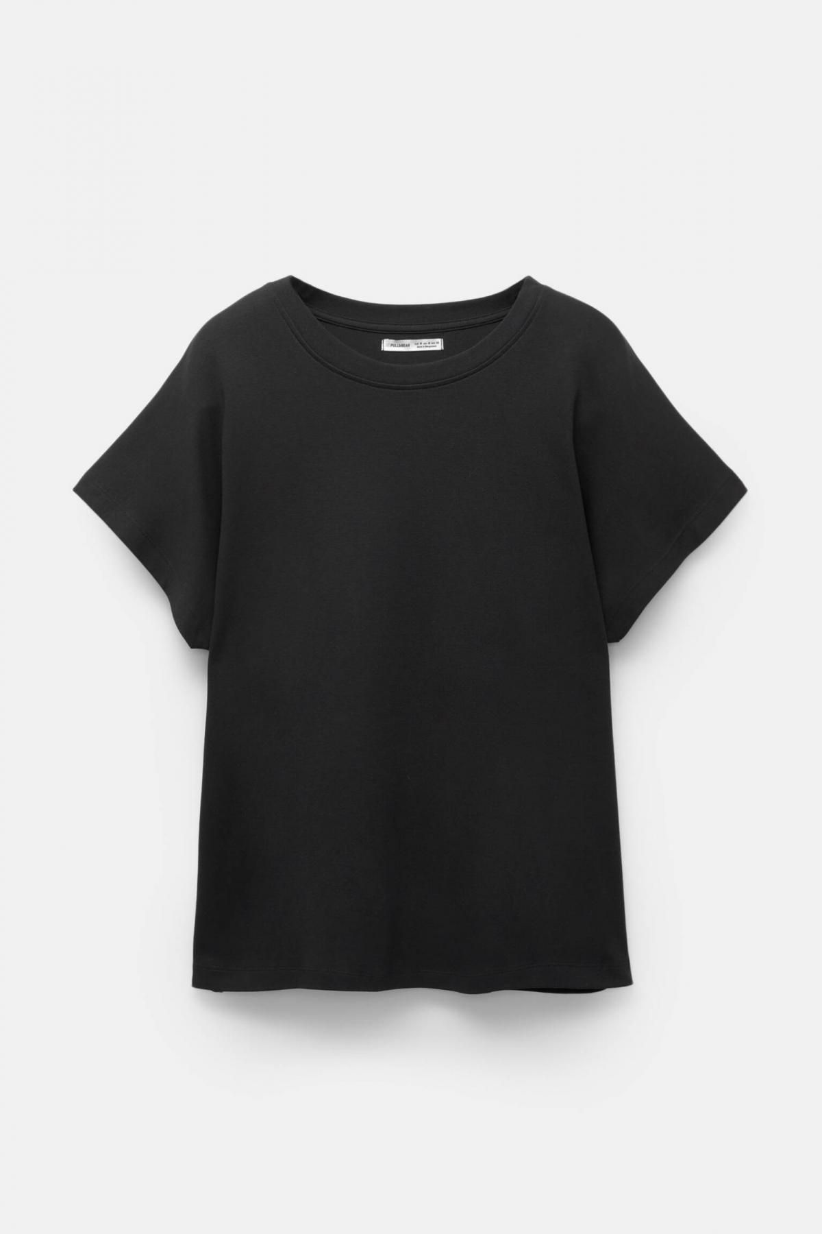 풀앤베어 오버사이즈 베이직 라운드넥 반팔 티셔츠 3245/319 BLACK - 메인 이미지