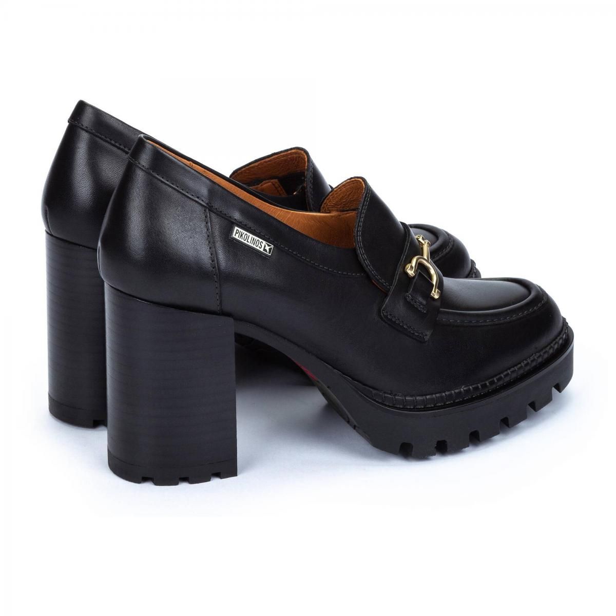 피콜리노스 트렌디 플랫폼 메탈 장식 스퀘어힐 로퍼 CERVERA W1H-3548 BLACK - 상세 이미지 4
