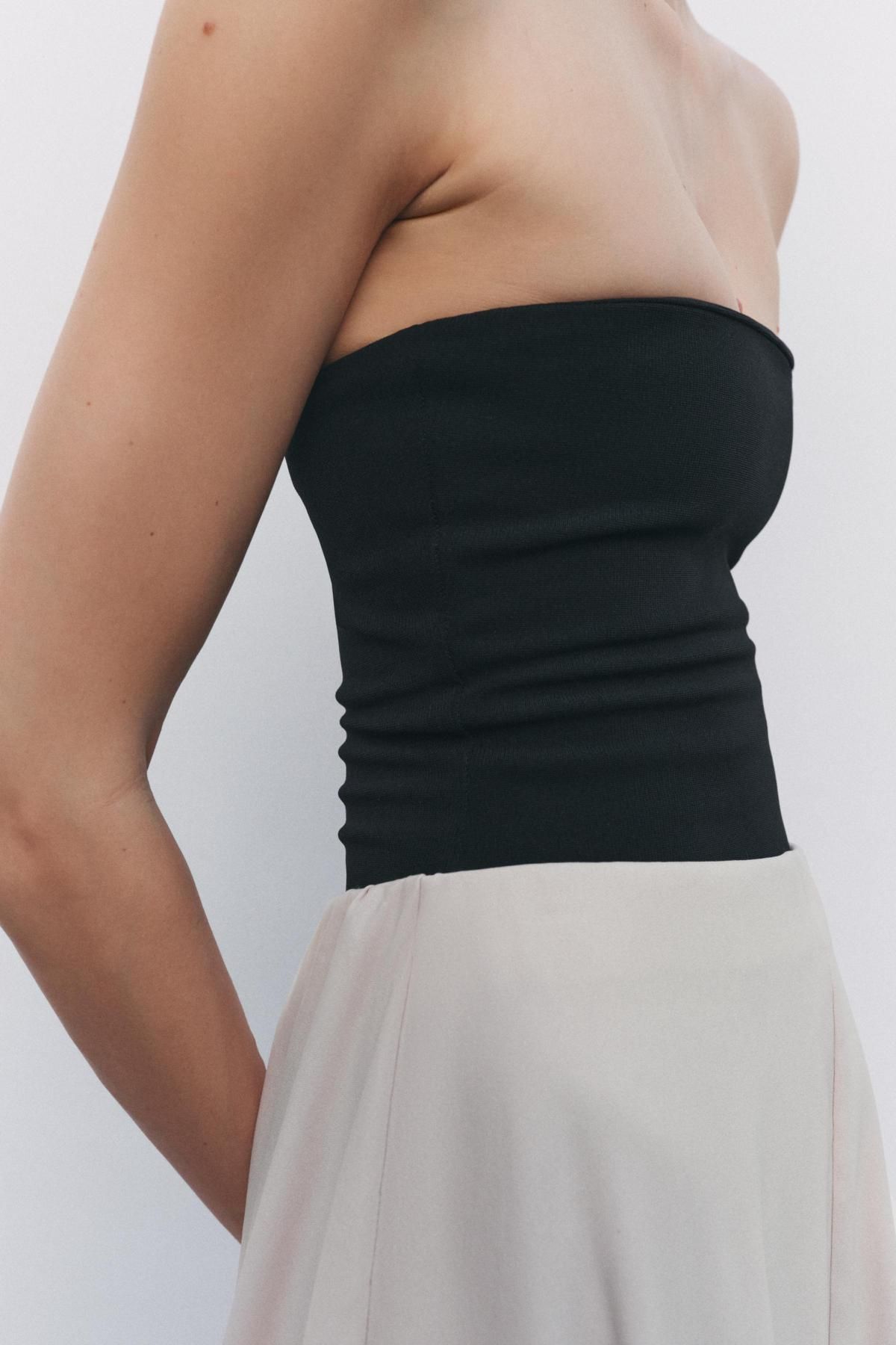 자라 슬림핏 스트레치 오프숄더 바디수트 5584/185 BLACK - 상세 이미지 4