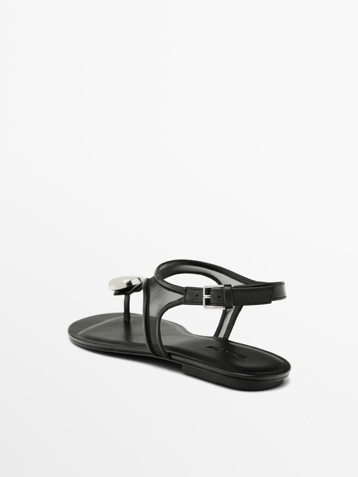 마시모두띠 라인스톤 디테일 메쉬 스트랩 샌들 1744/550 BLACK - 상세 이미지 4