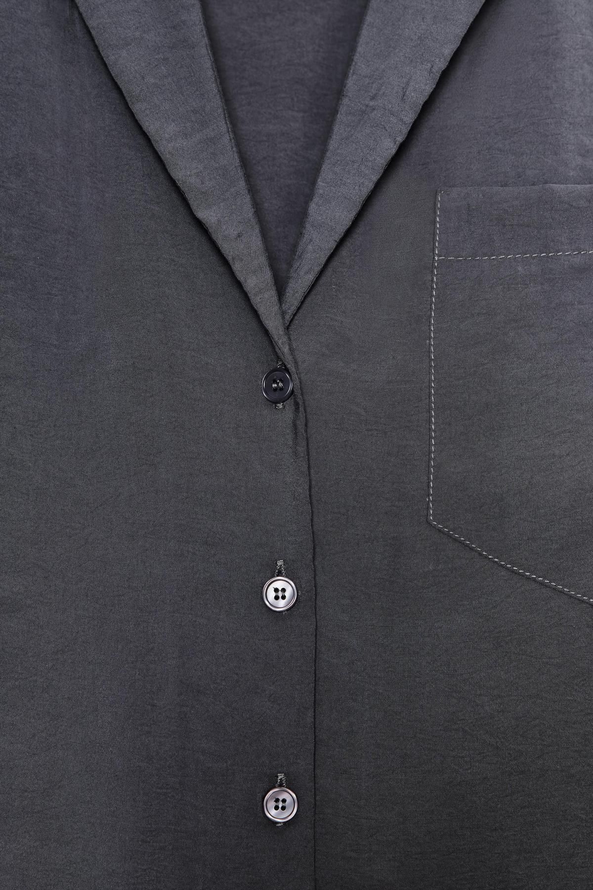 자라 플루이드 반팔 셔츠 3718/117 CHARCOAL GREY 이미지 8