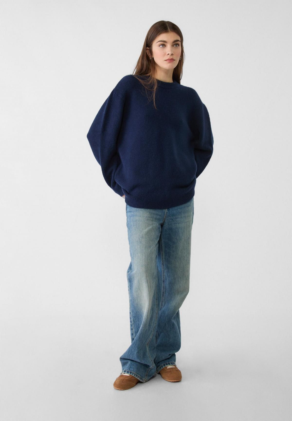 스트라디바리우스 베이직 소프트터치 라운드넥 니트 스웨터 5010/400 NAVY BLUE - 상세 이미지 3