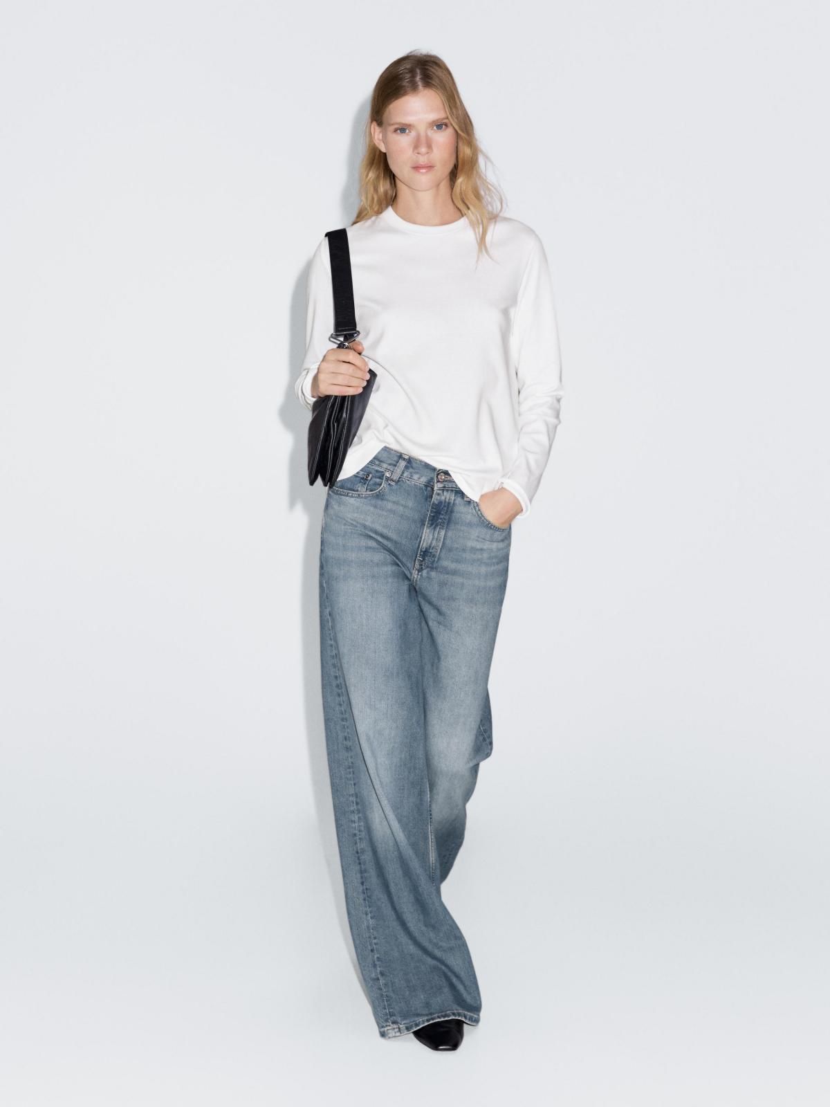 마시모두띠 100 코튼 인터록 긴팔 티셔츠 화이트 6820/906 OFF WHITE - 상세 이미지 5