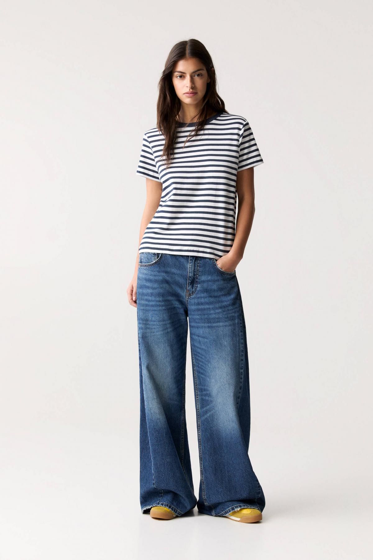 풀앤베어 스트라이프 베이직 라운드넥 반팔 티셔츠 3245/317 STRIPED 이미지 6