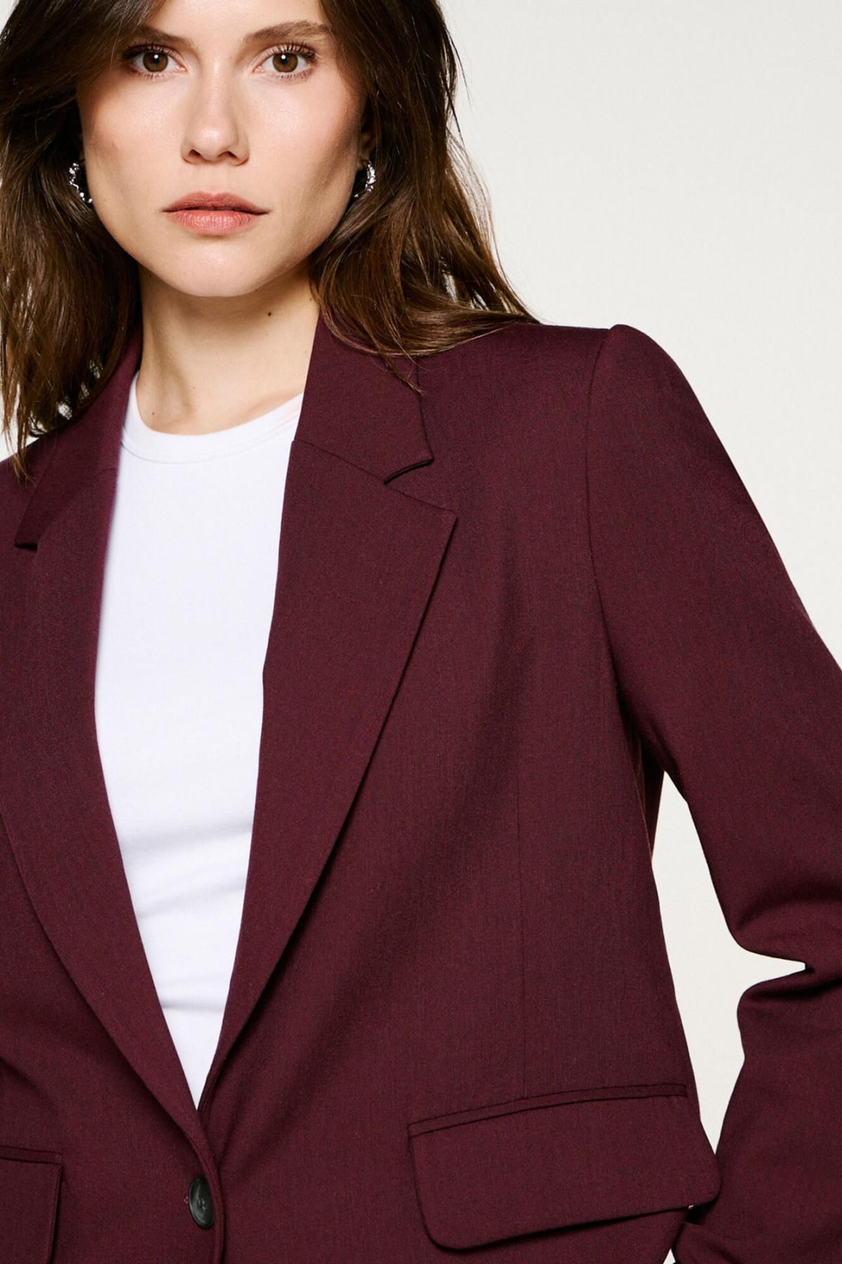 셀렉티드 버건디 릴렉스핏 테일러드 재킷 6432554 MORADO - 상세 이미지 3