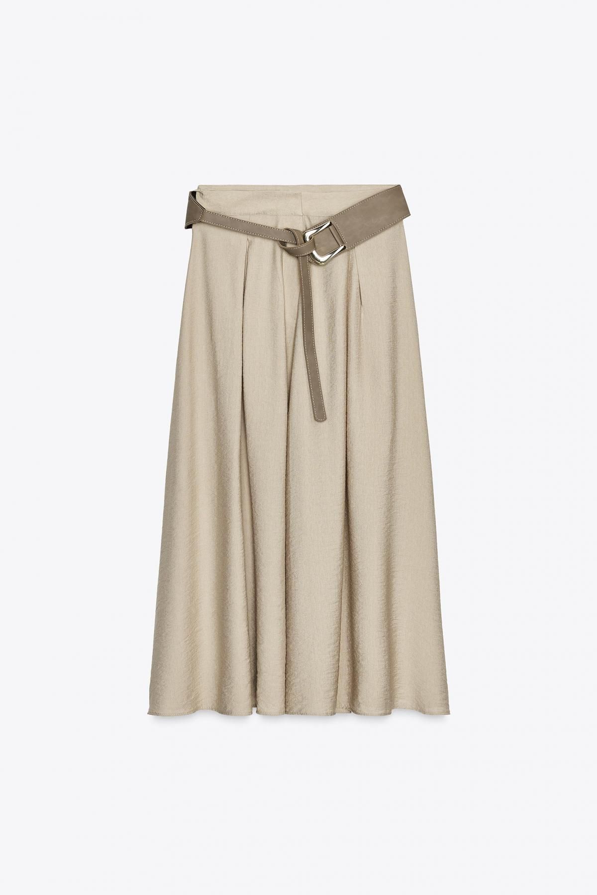 자라 러스틱 레이어드 플레어 롱 스커트 1165/081 LIGHT BEIGE - 메인 이미지