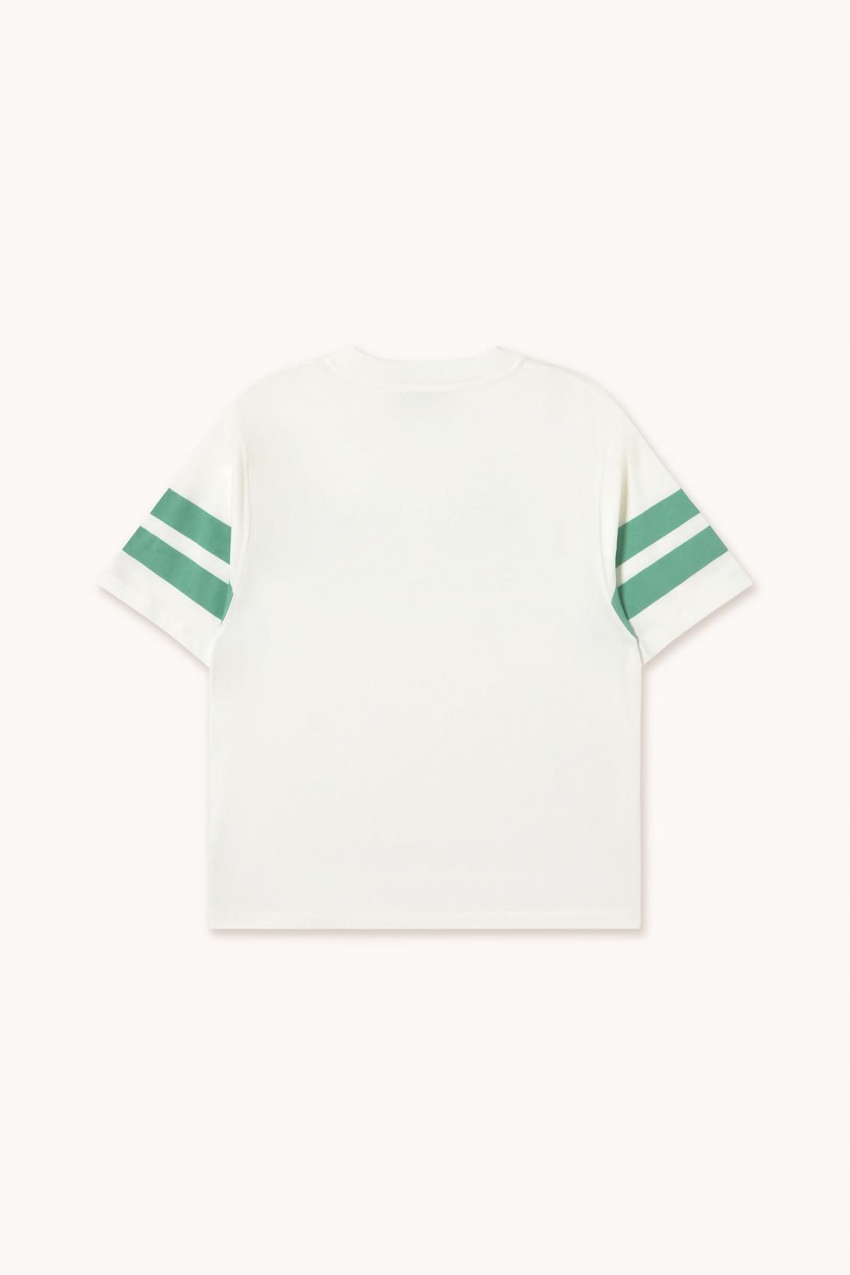 타이니코튼 베이직 레터링 VARSITY 반팔 티셔츠 SS25-725R56 BLANCO ROTO/VERDE ESMERALDA - 상세 이미지 5