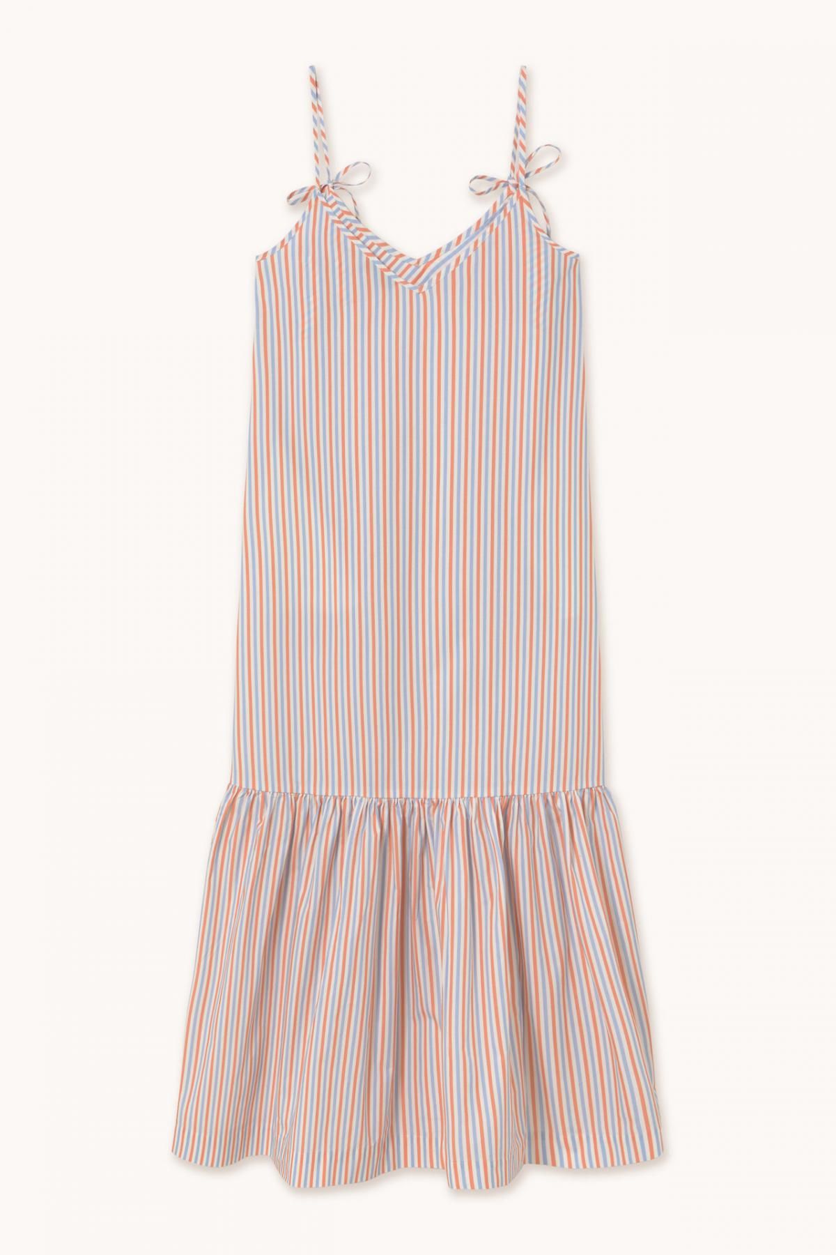 타이니코튼 러플 스트라이프 미디 원피스 SS25-637N42 ONE COLOR - 상세 이미지 4