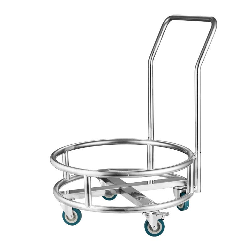 가장 옵션구성 우수들통 받침대 바퀴 원형 급식실 말통 거치 대차 32cm 42cm - 상세 이미지 5