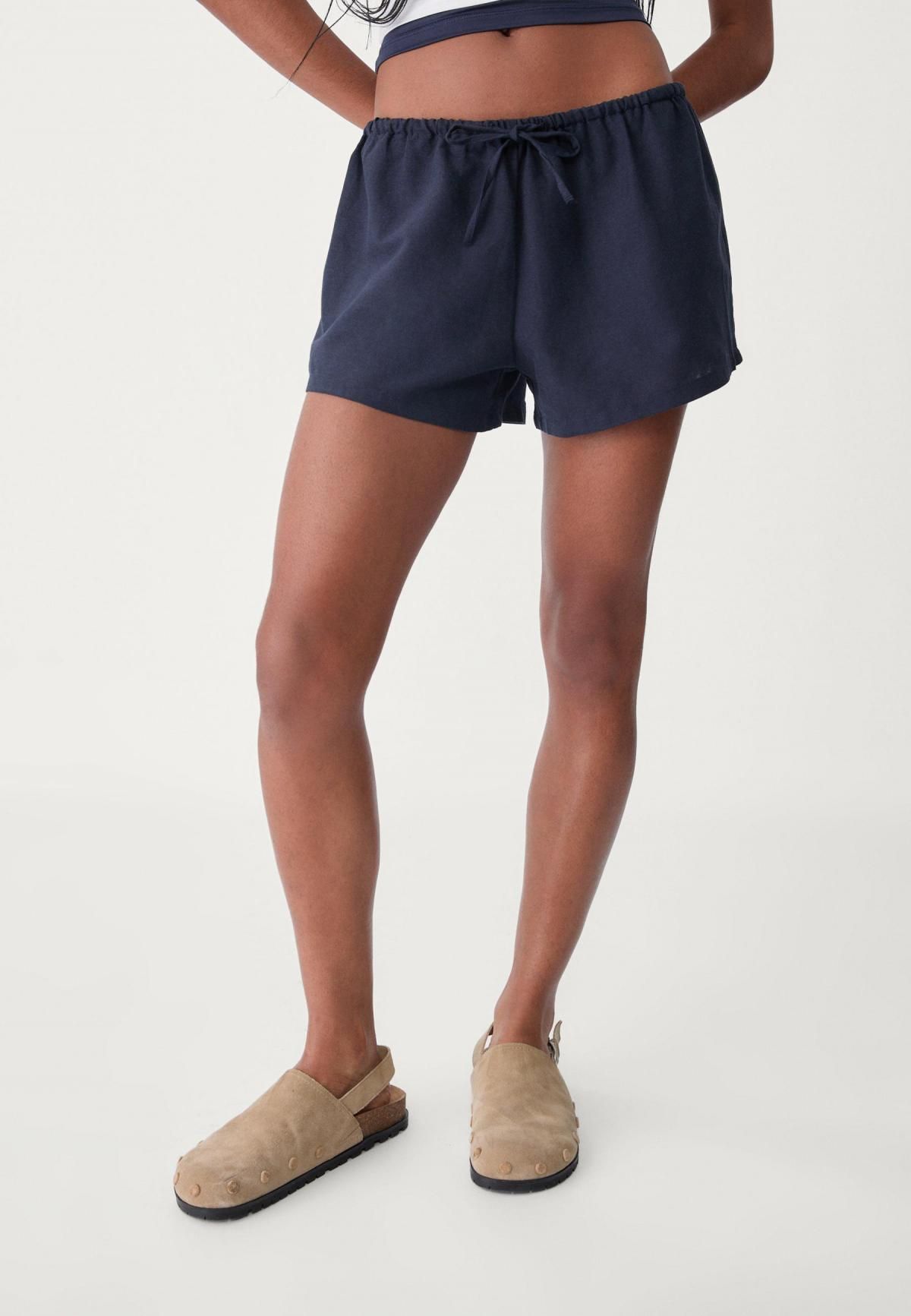 스트라디바리우스 린넨블렌드 이지핏 드로스트링 반바지 7436/450 NAVY BLUE - 상세 이미지 2