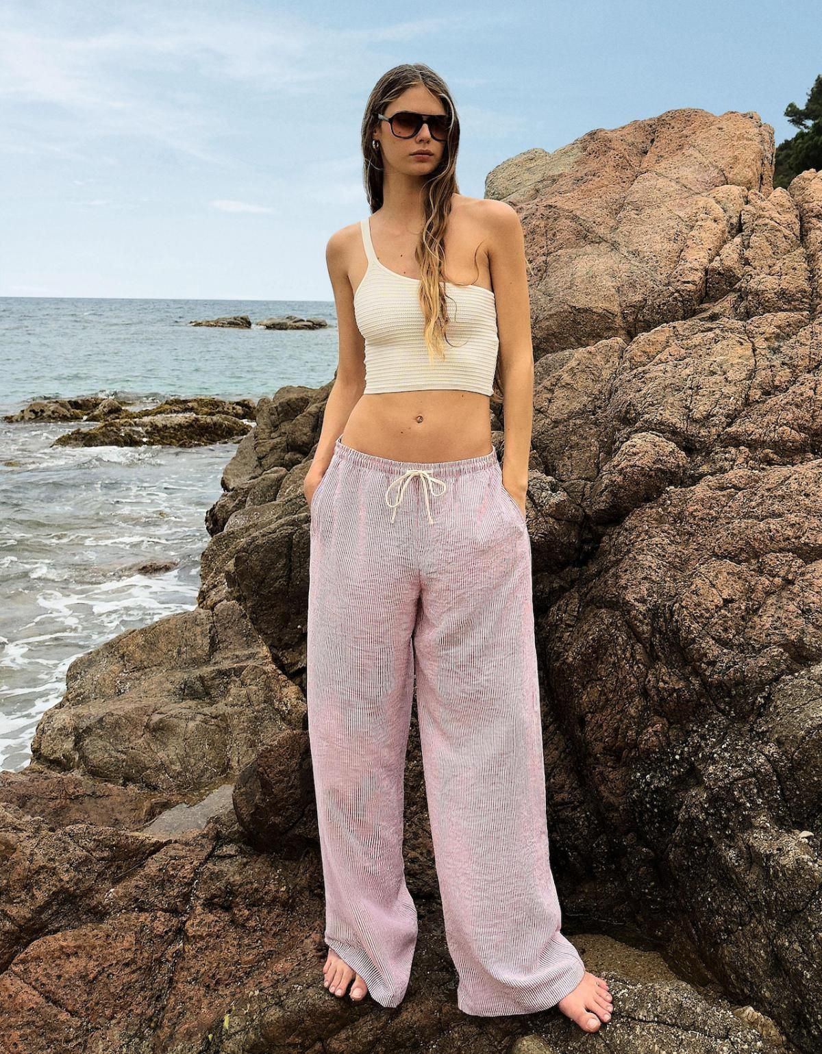 버쉬카 내추럴 와이드핏 라운지 팬츠 0102/741 BURGUNDY - 상세 이미지 2