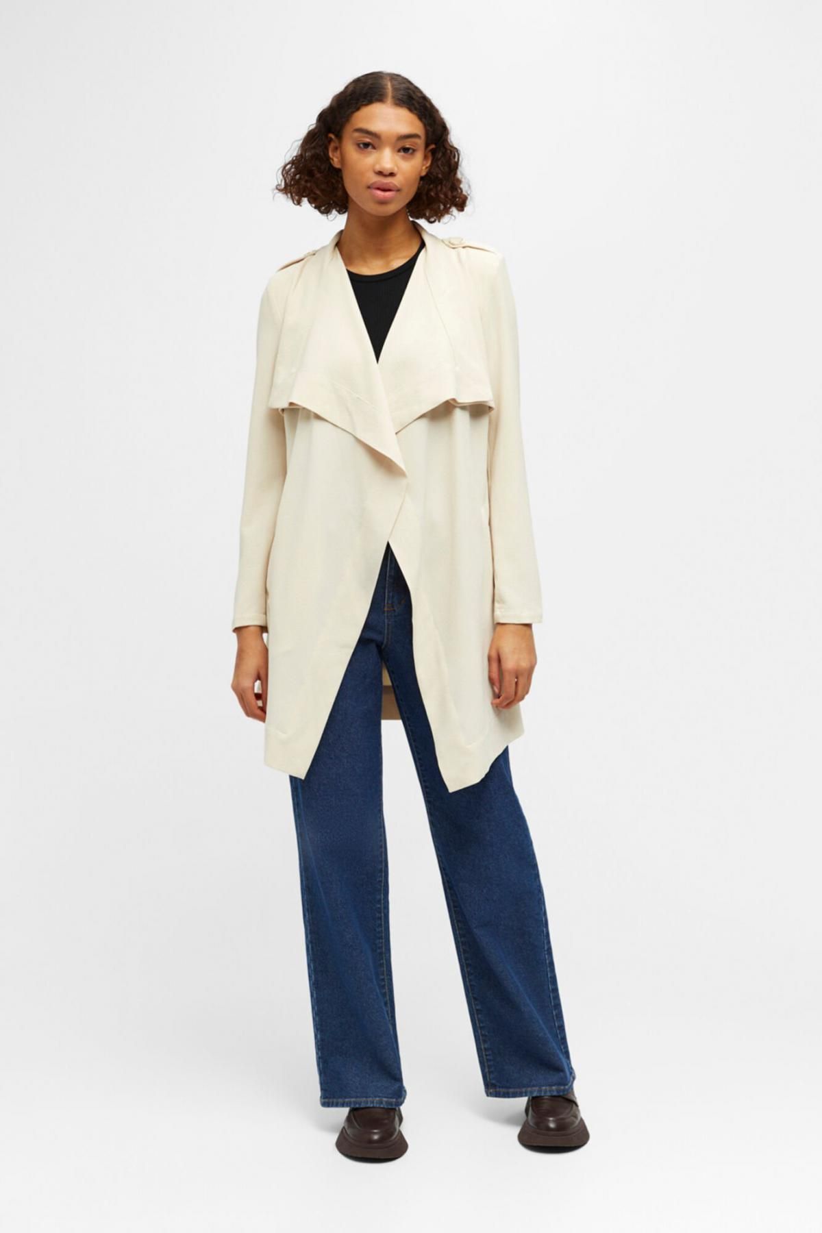 오브젝트 테일러드 벨티드 오피스 롱 재킷 7930039 BEIGE - 상세 이미지 2