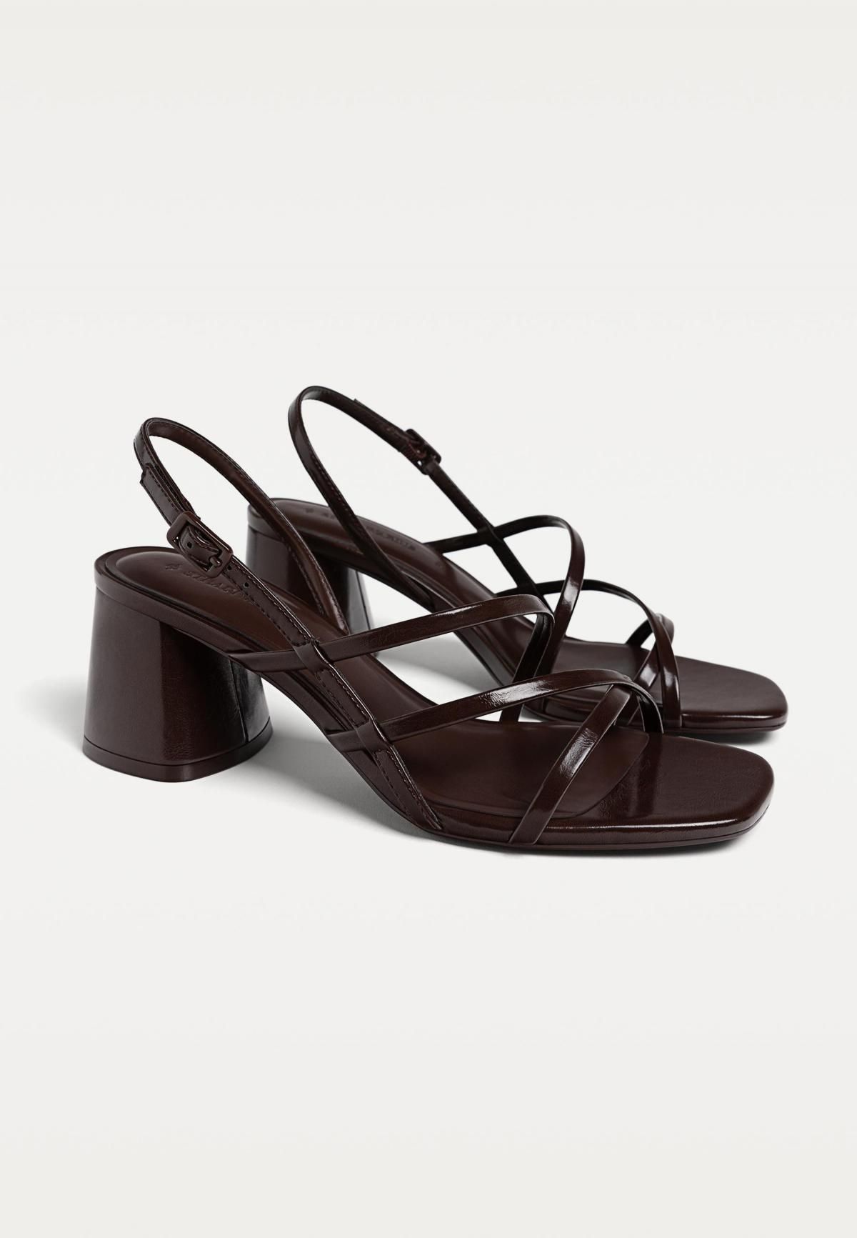 스트라디바리우스 트렌디 스트랩 블록힐 샌들 9211/570 BROWN - 상세 이미지 2