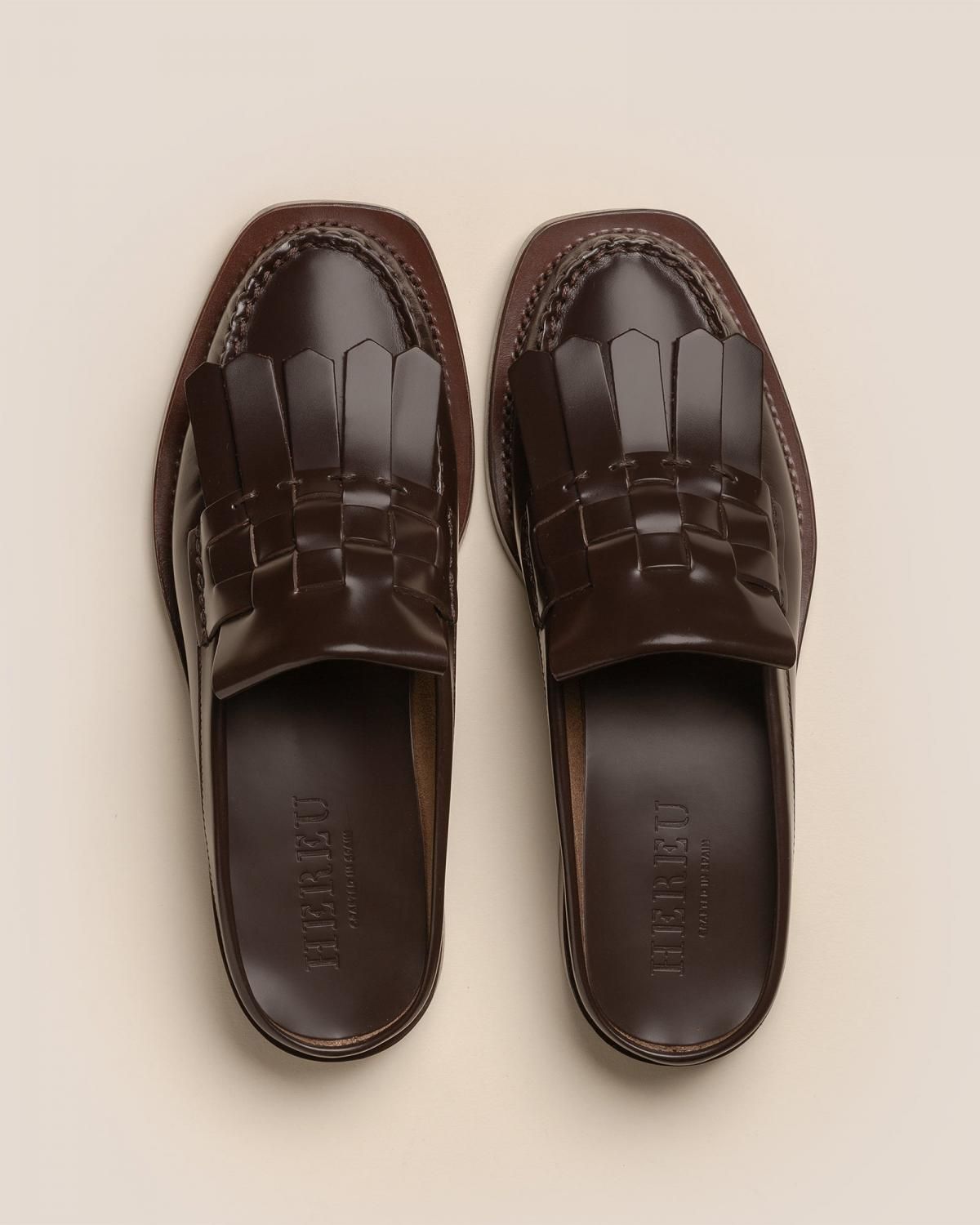 헤레우 MARTI 프리미엄 레더 프린지 뮬 로퍼 9271666344268 DARK BROWN - 상세 이미지 2