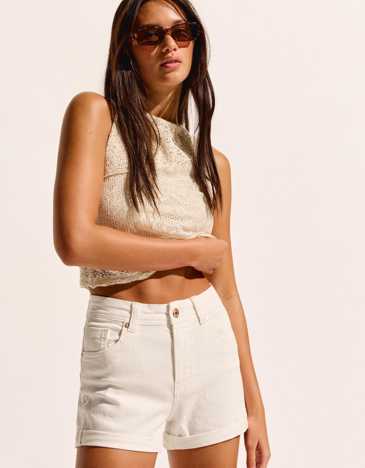 버쉬카 롤업 데님 쇼츠 3315/089 WHITE - 상세 이미지 3