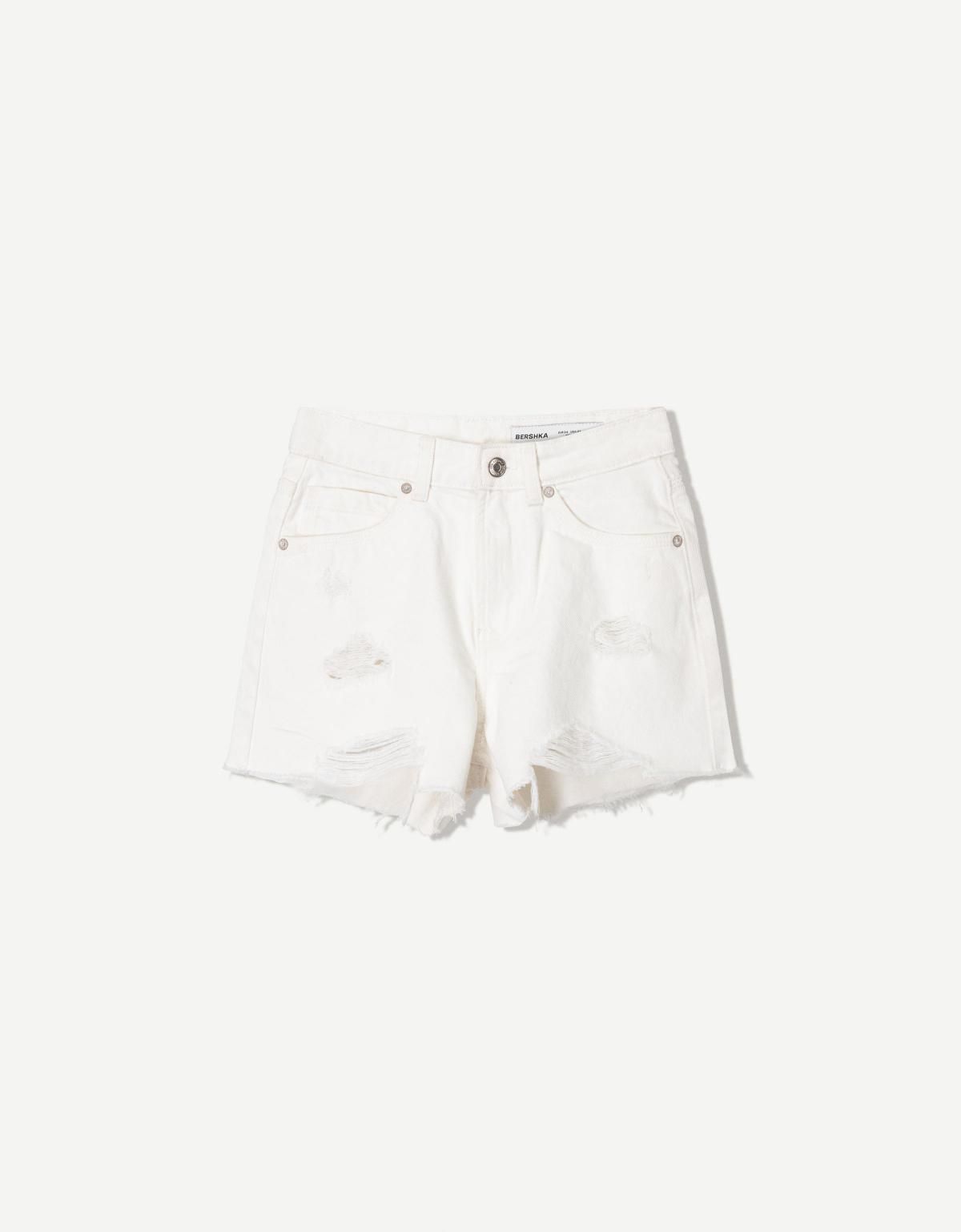 버쉬카 리핑 데님 쇼츠 3195/089 WHITE - 상품 이미지