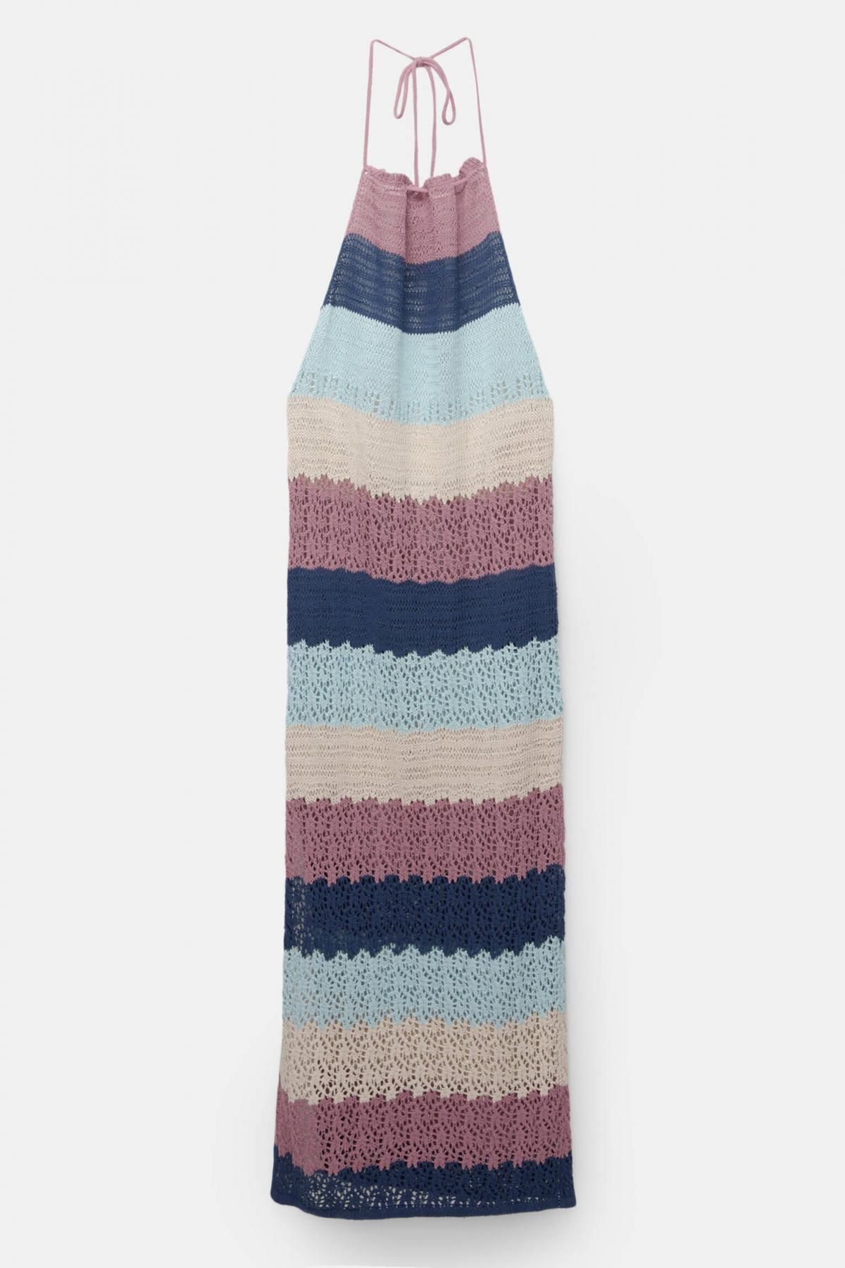 풀앤베어 멀티컬러 크로셰 스트라이프 롱 원피스 7394/433 FIG - 상품 이미지