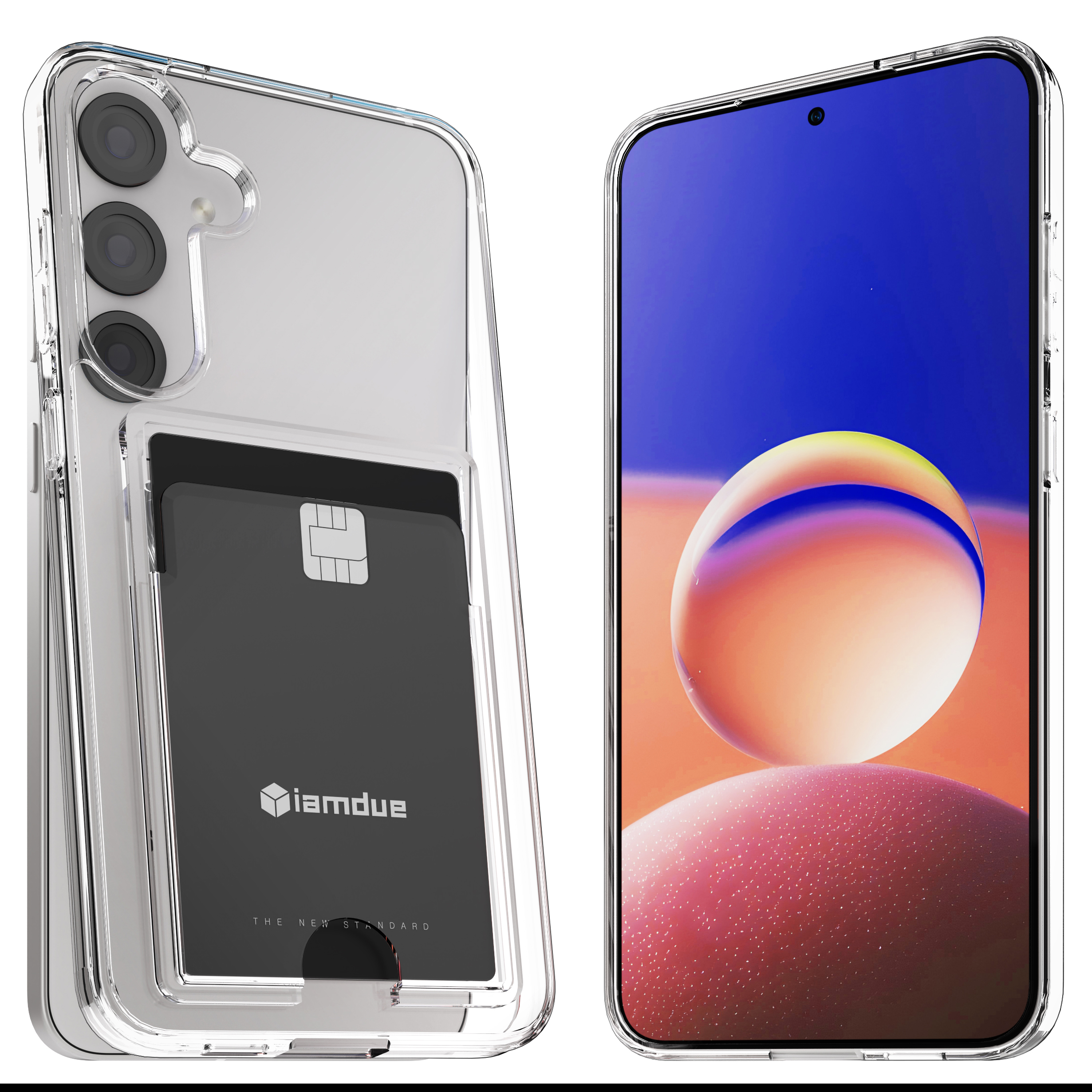 변색방지 카드 케이스 2장 수납 슬림 생폰 투명, 갤럭시S24 플러스 - 상품 이미지