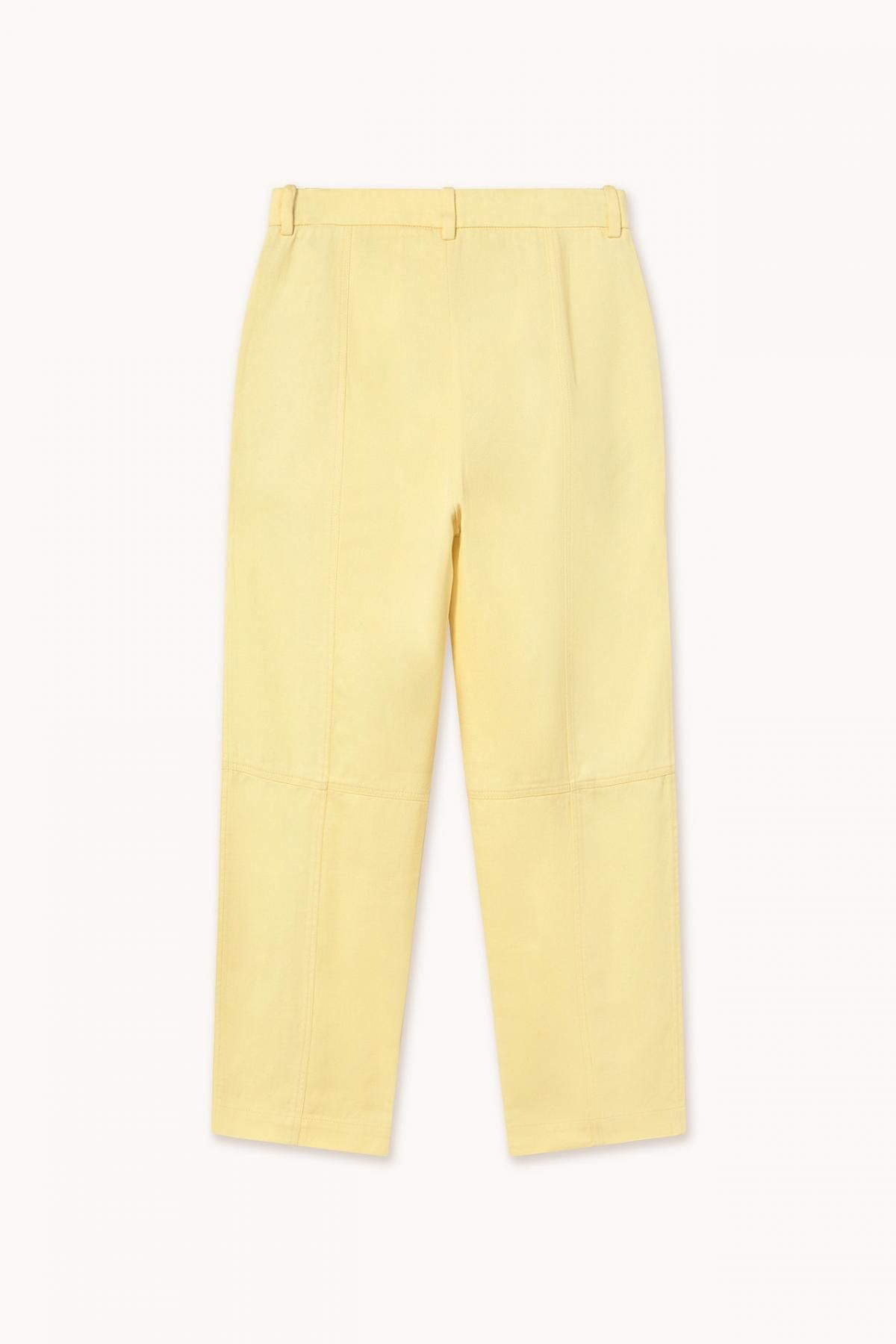 타이니코튼 라이트옐로우 테크니컬 절개 디테일 스트레이트 팬츠 SS25-713J13 ONE COLOR - 상세 이미지 4