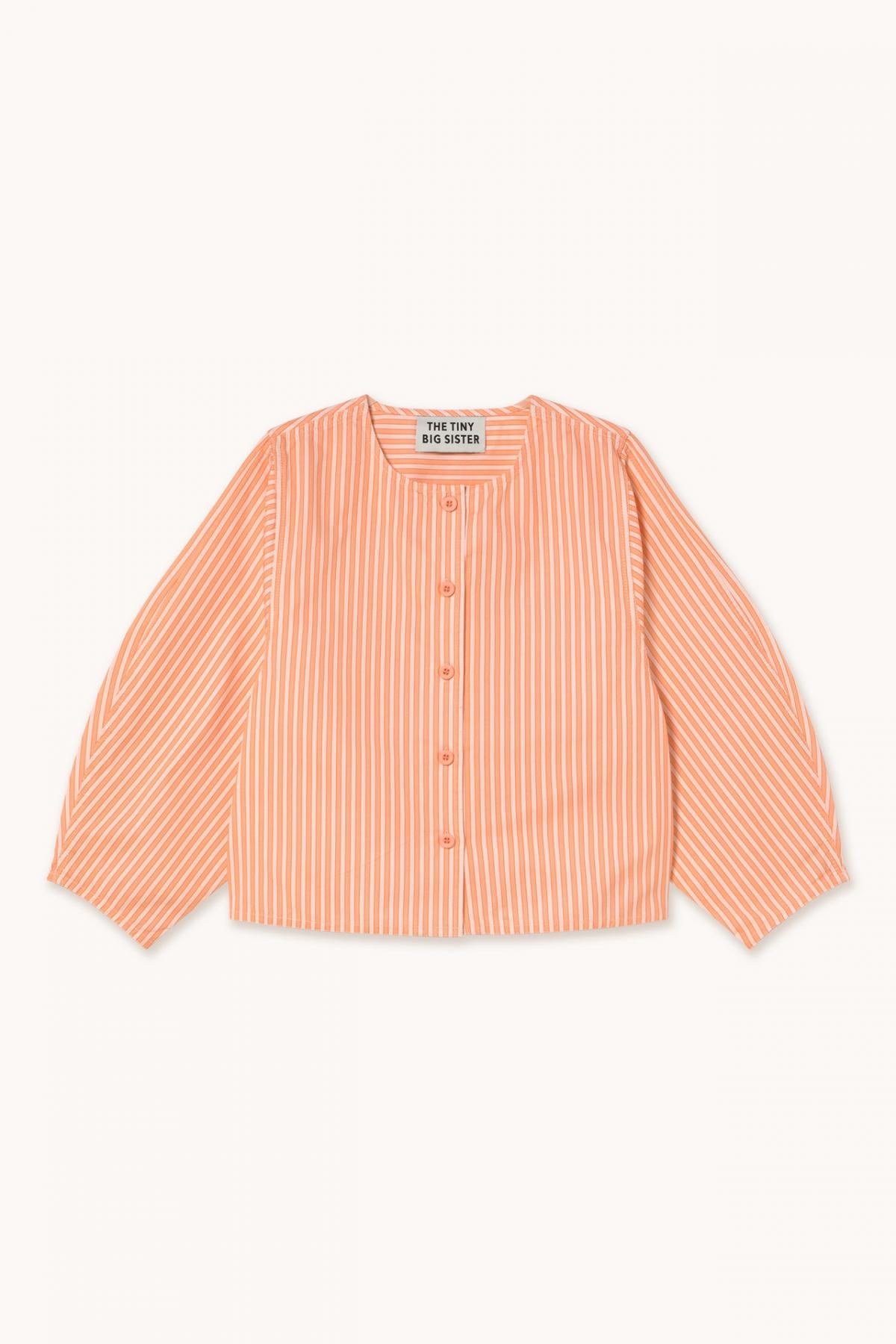 타이니코튼 스트라이프 라운드넥 블라우스 CHAQUETA A RAYAS SS25-678N38 ONE COLOR - 메인 이미지