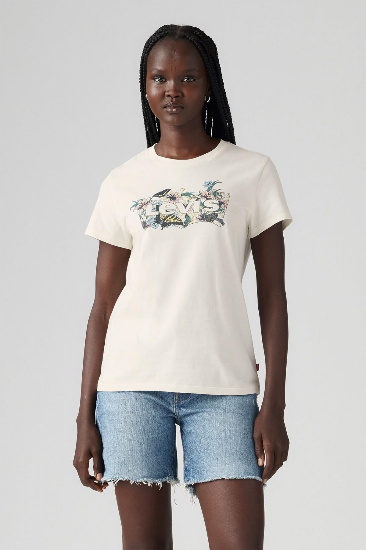 리바이스 로고 프린트 레트로 반팔 티셔츠 Levis 0149033 MARFIL - 상품 이미지