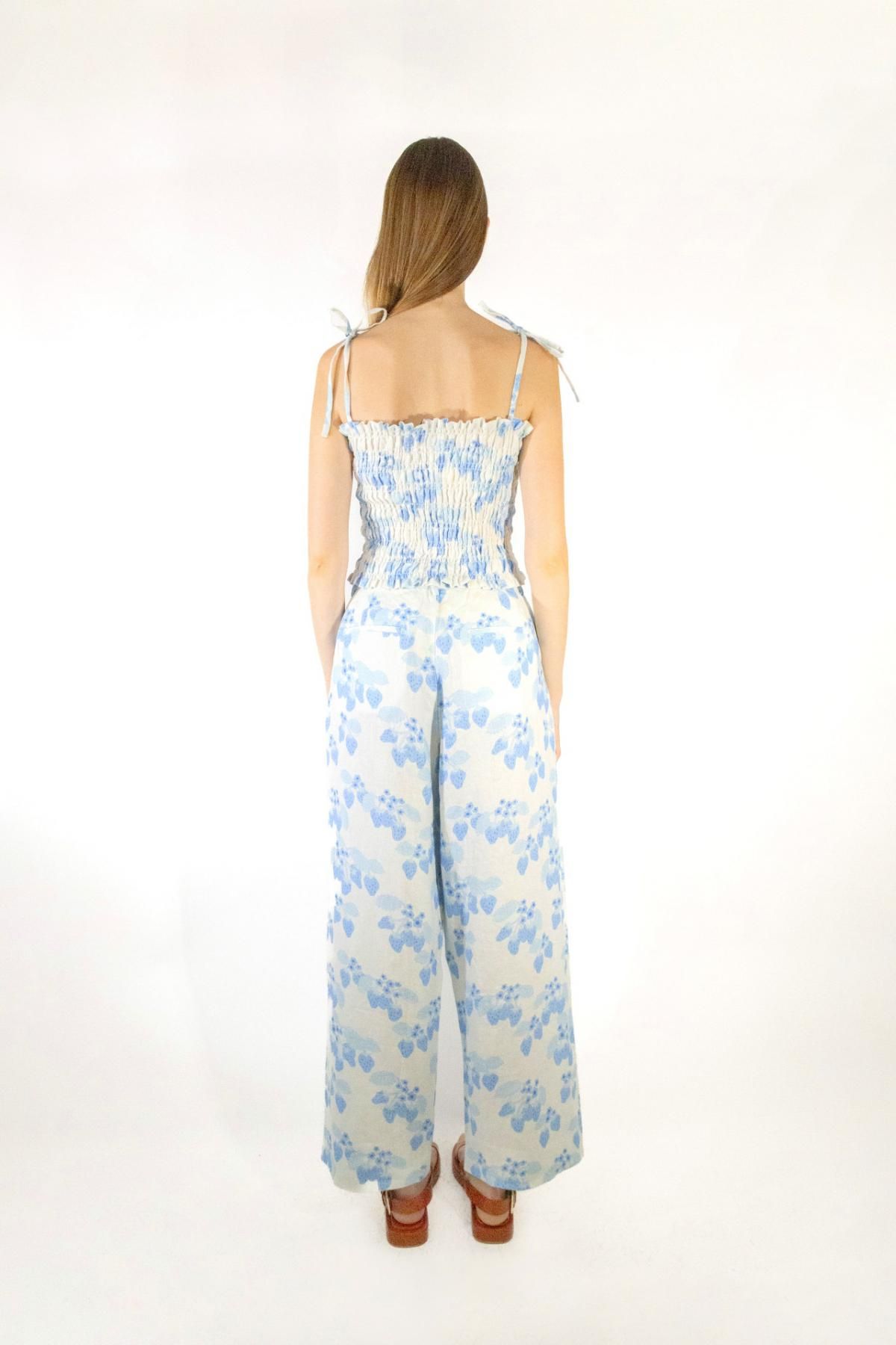 타이니코튼 플라워 패턴 테크니컬 와이드 핀턱 팬츠 SS25-667104 ONE COLOR - 상세 이미지 5