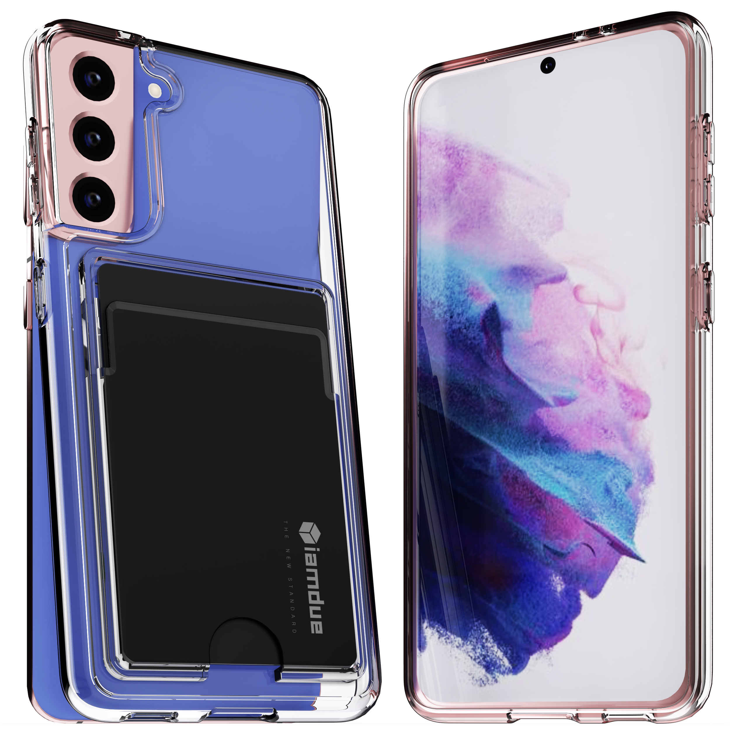 변색방지 카드 케이스 2장 수납 슬림 생폰 투명, 갤럭시S21 - 상품 이미지