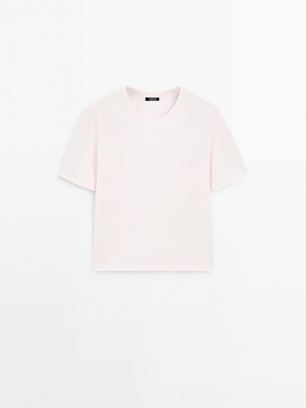 마시모두띠 베이직 박시핏 100 코튼 반팔 티셔츠 6802/206 PASTEL PINK - 메인 이미지