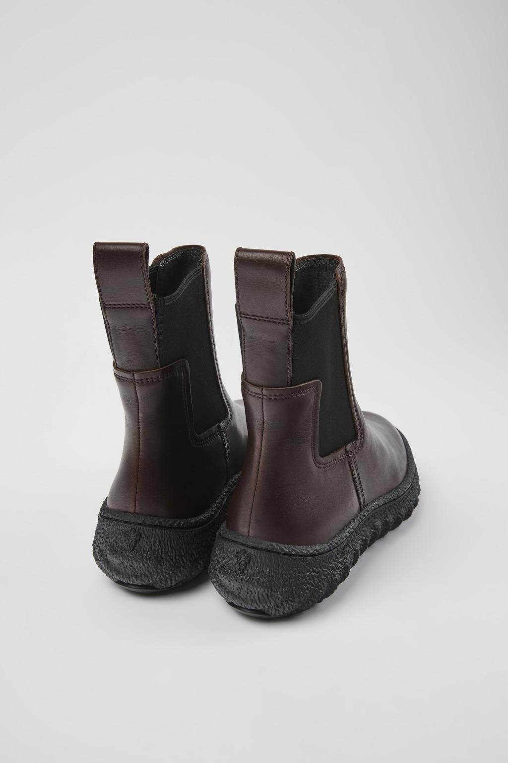 캠퍼 테크니컬 버건디 레더 앵클부츠 Ground K400654-005 BURGUNDY - 상세 이미지 3