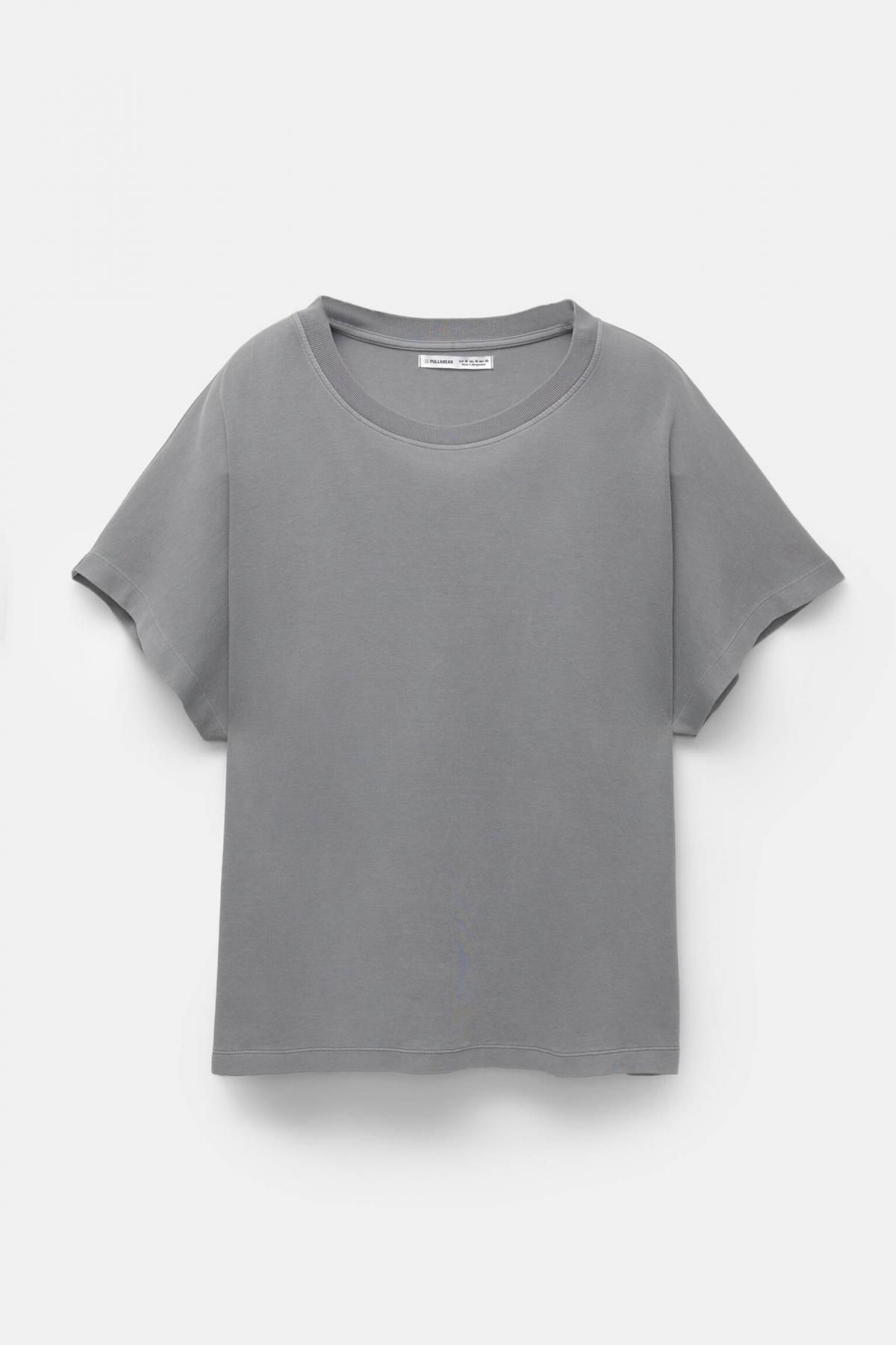 풀앤베어 오버사이즈 미니멀 라운드넥 반팔 티셔츠 3245/319 MEDIUM GREY - 상품 이미지