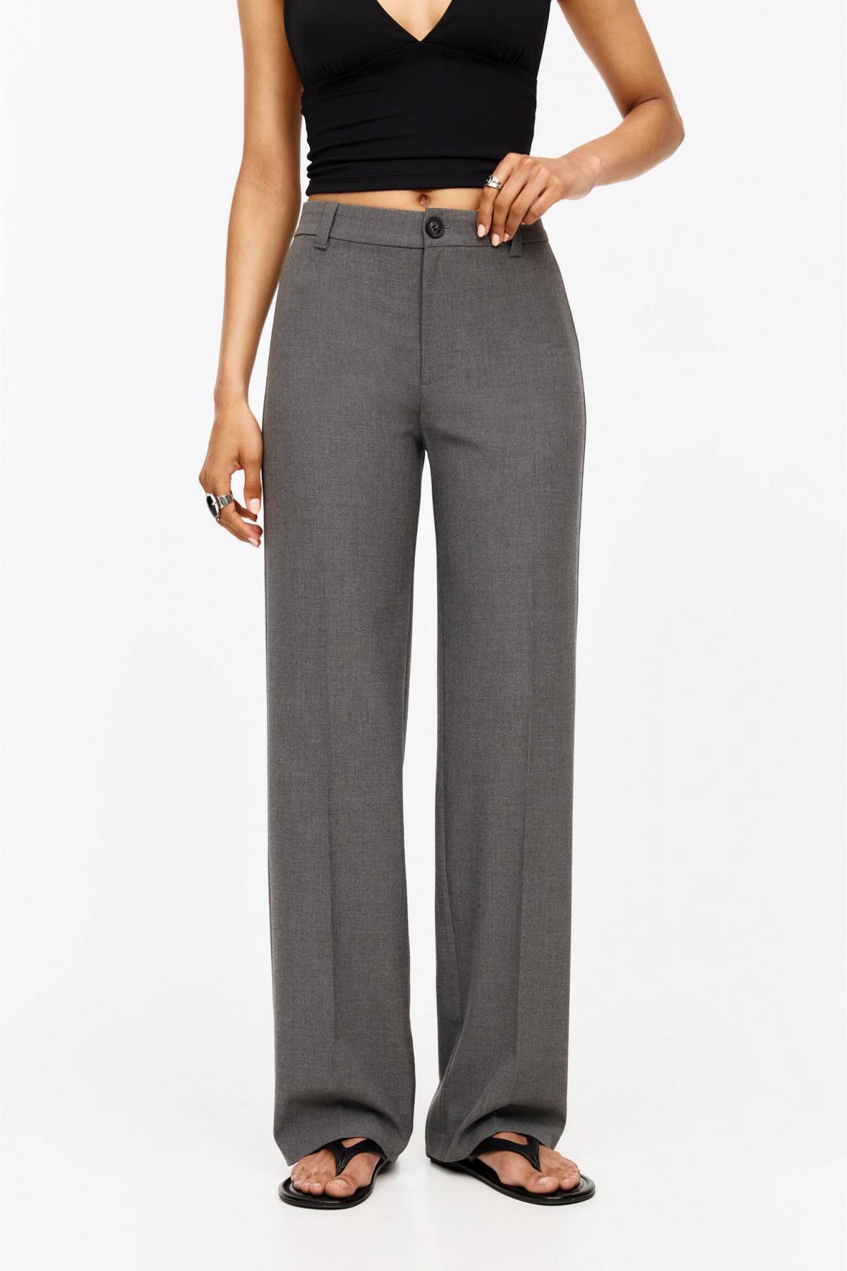 풀앤베어 스마트 하이웨이스트 스트레이트 슬랙스 팬츠 3680/349 GREY - 상품 이미지