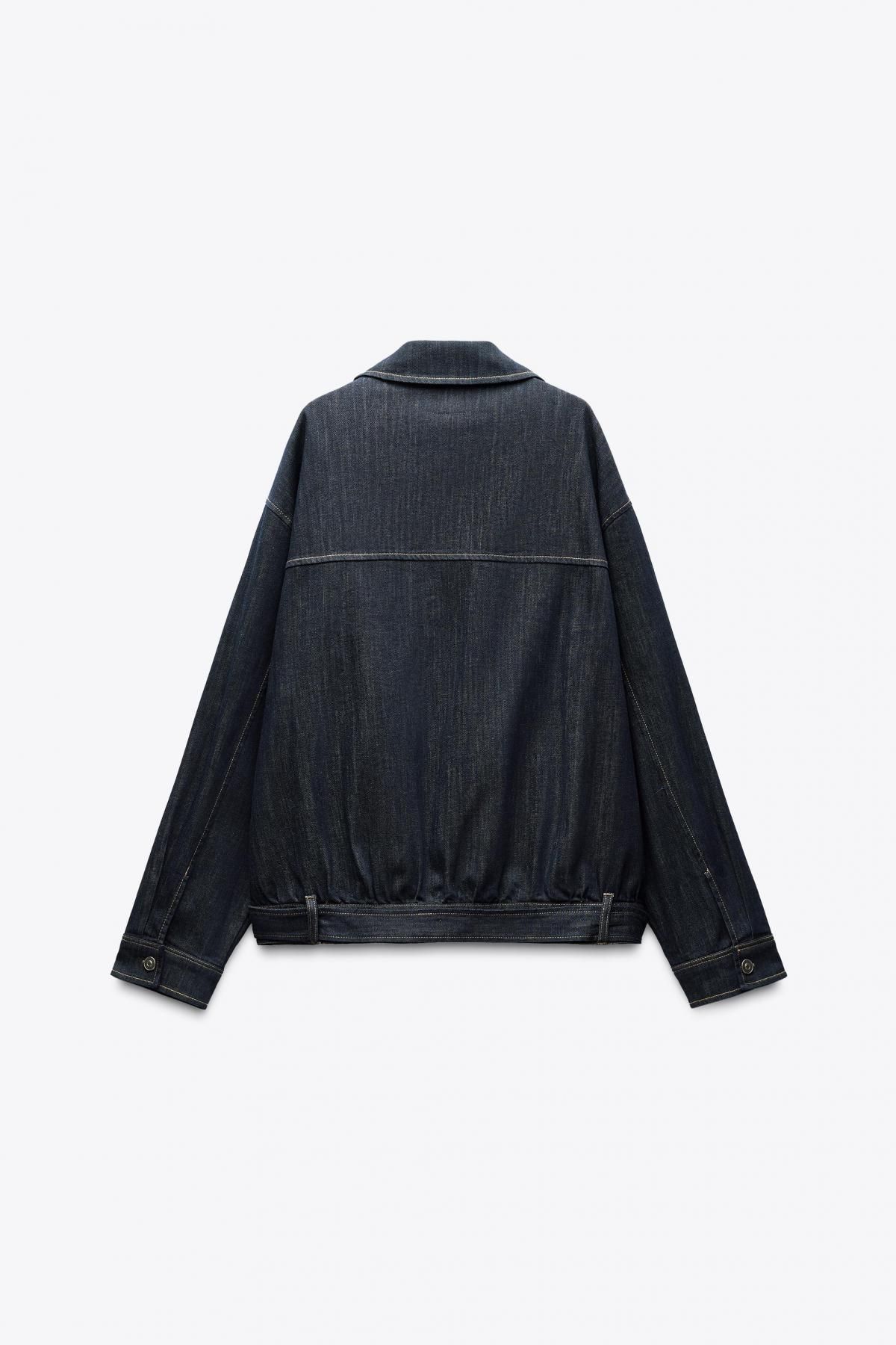 자라 오버핏 데님 벨트 재킷 6929/072 DARK INDIGO - 상세 이미지 3