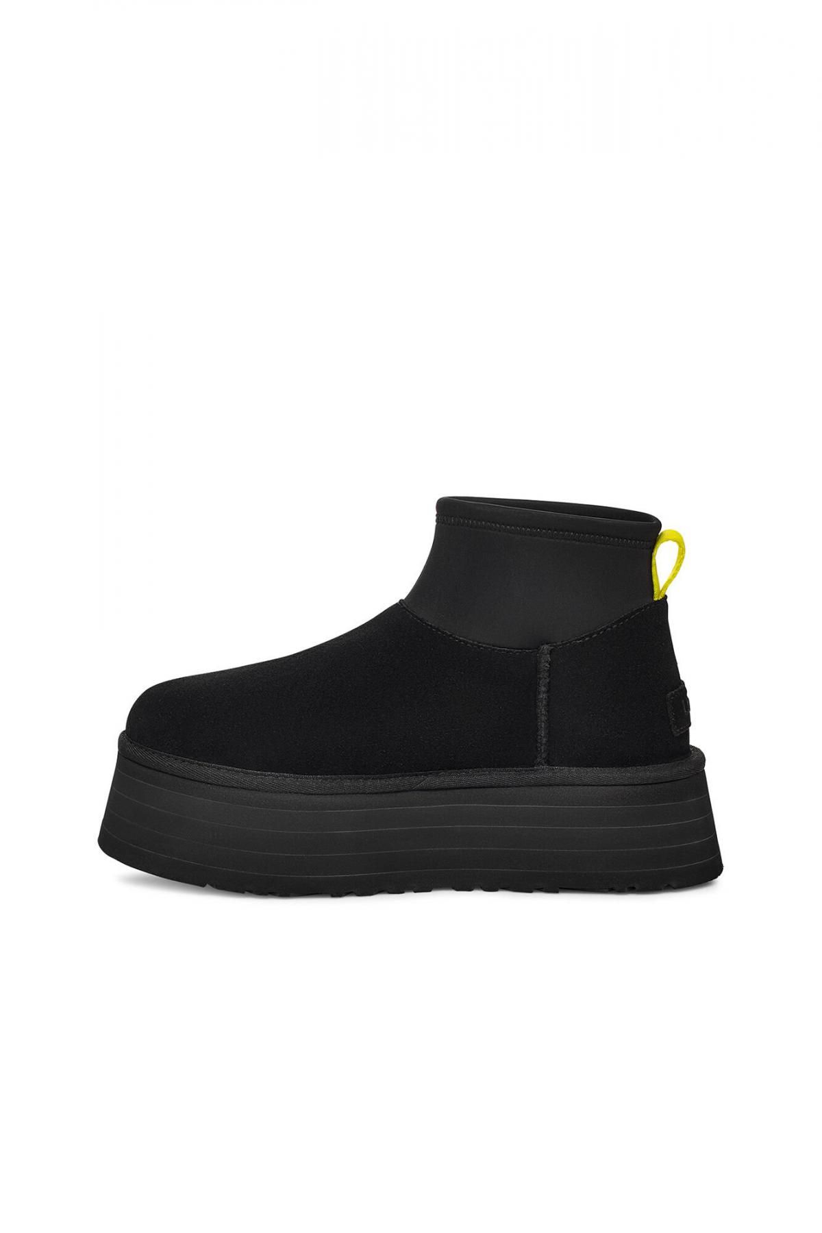 어그 플랫폼 앵클부츠 네오프렌 스웨이드 퍼 내피 UGG 클래식 미니 디퍼 3898411 NEGRO - 상세 이미지 3