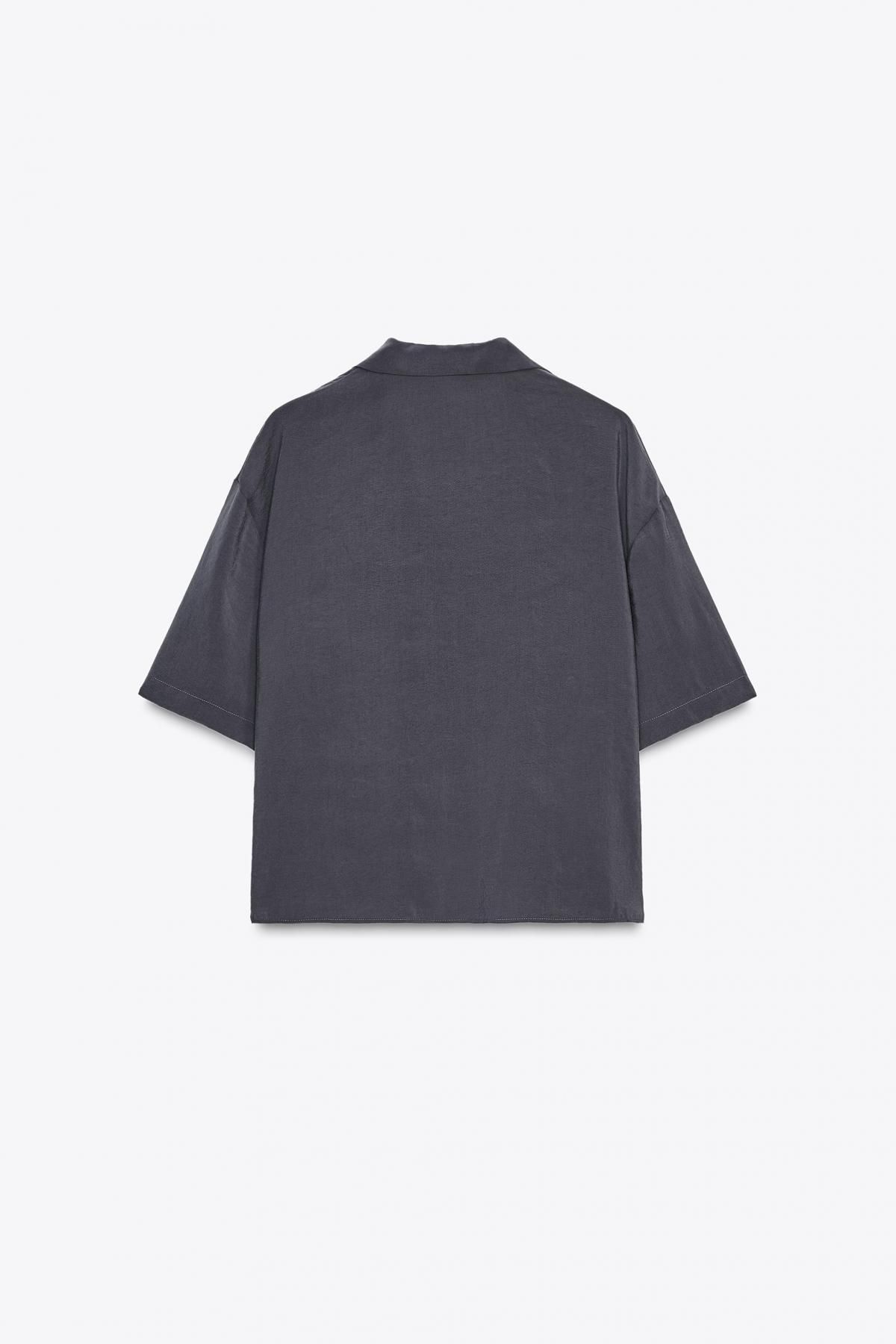 자라 플루이드 반팔 셔츠 3718/117 CHARCOAL GREY 이미지 7