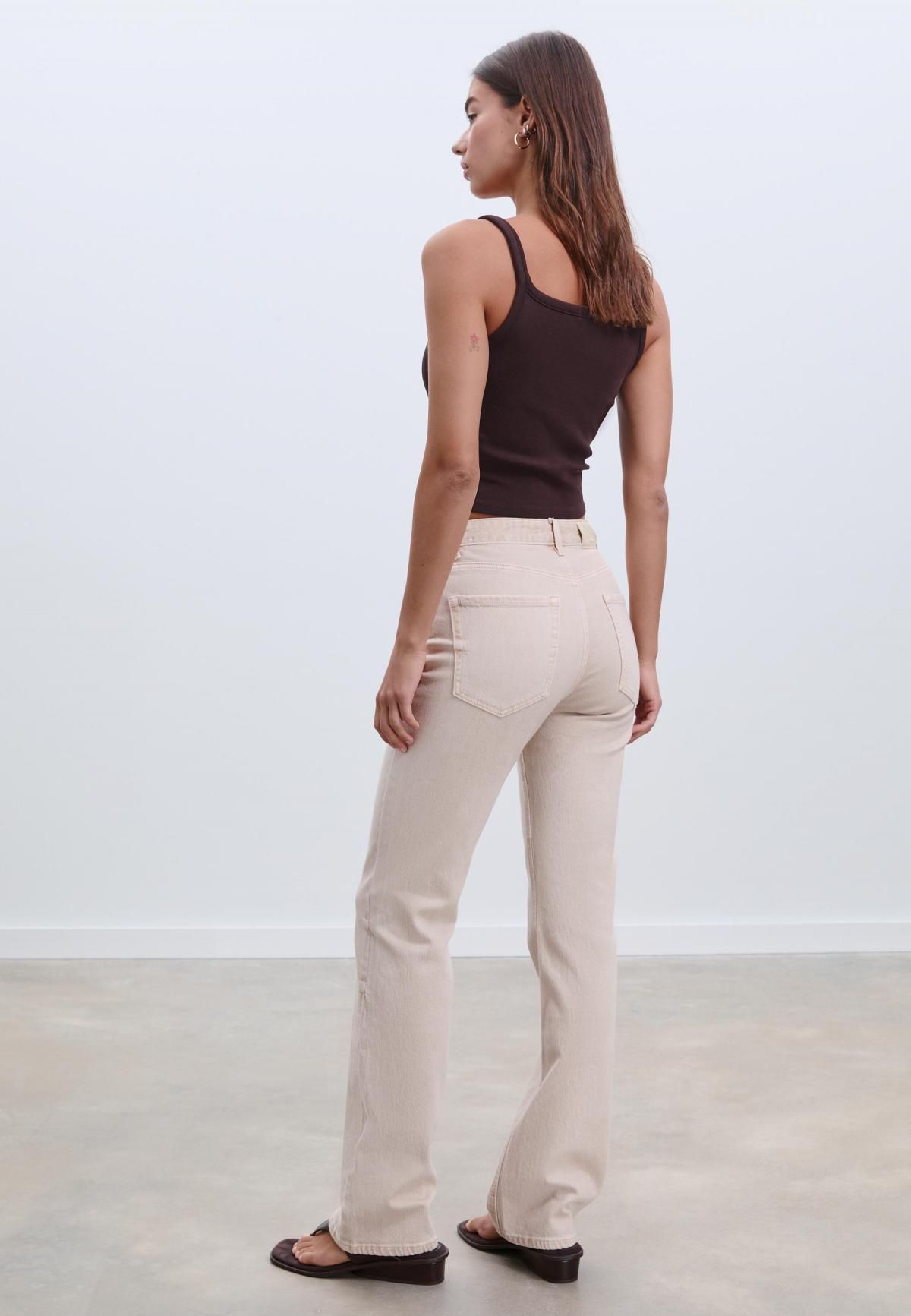 스트라디바리우스 컴포트 스트레이트핏 미드라이즈 데님 팬츠 1499/760 STONE - 상세 이미지 4