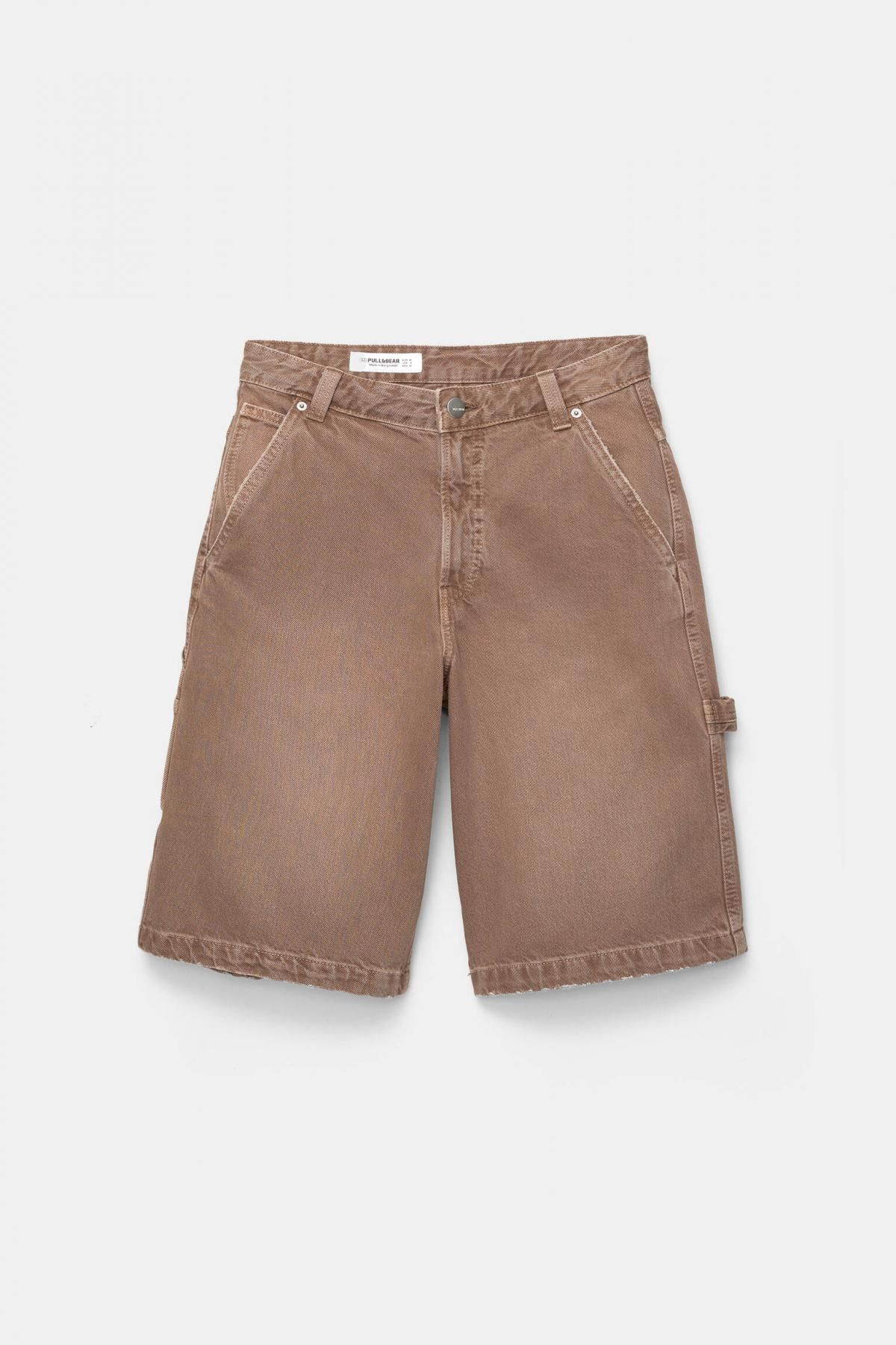 풀앤베어 브라운 데님 카펜터 버뮤다 반바지 7696/310 BROWN - 상품 이미지