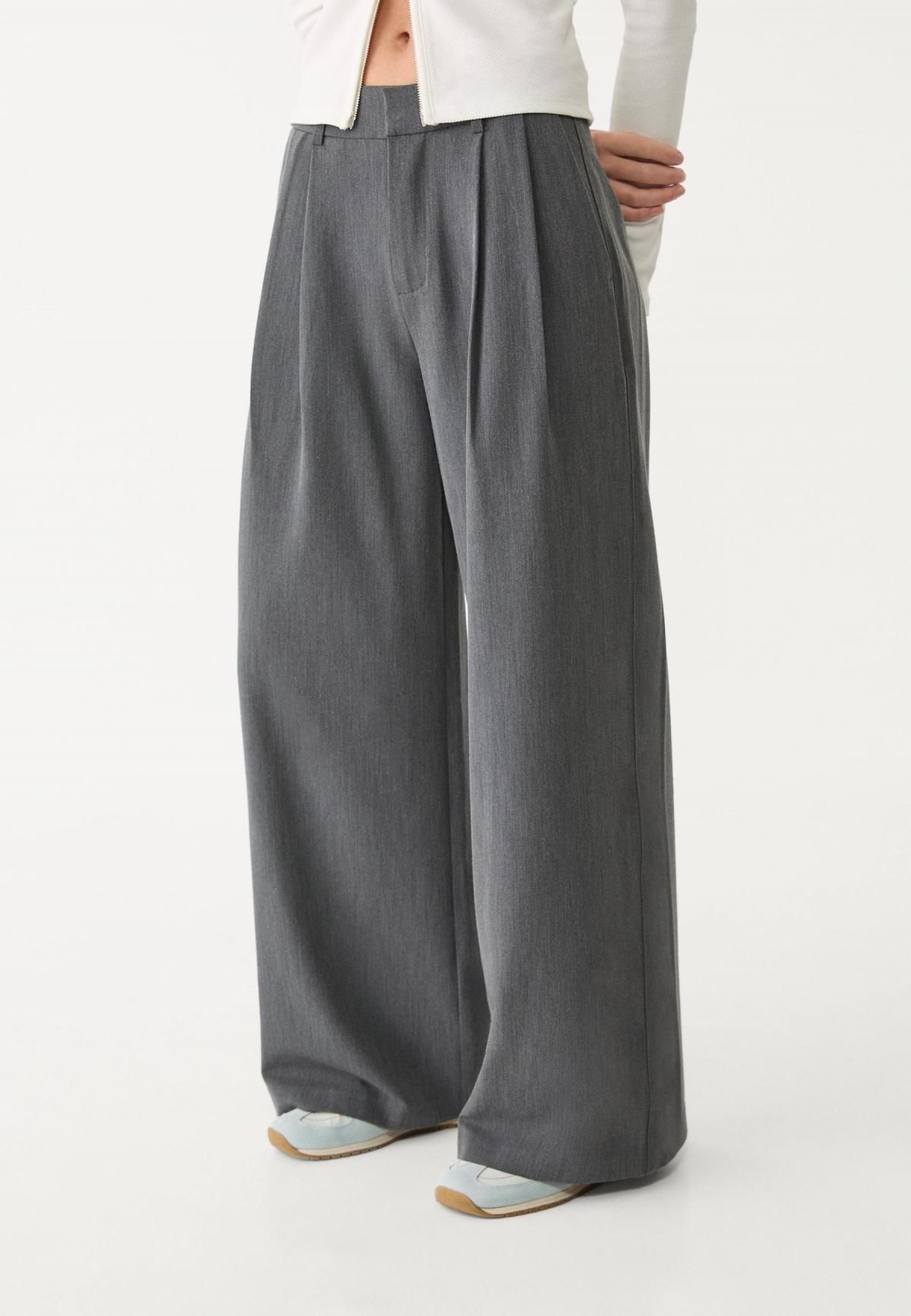 스트라디바리우스 테크니컬 와이드핏 하이웨이스트 조절 슬랙스 4536/539 DARK GREY - 상품 이미지