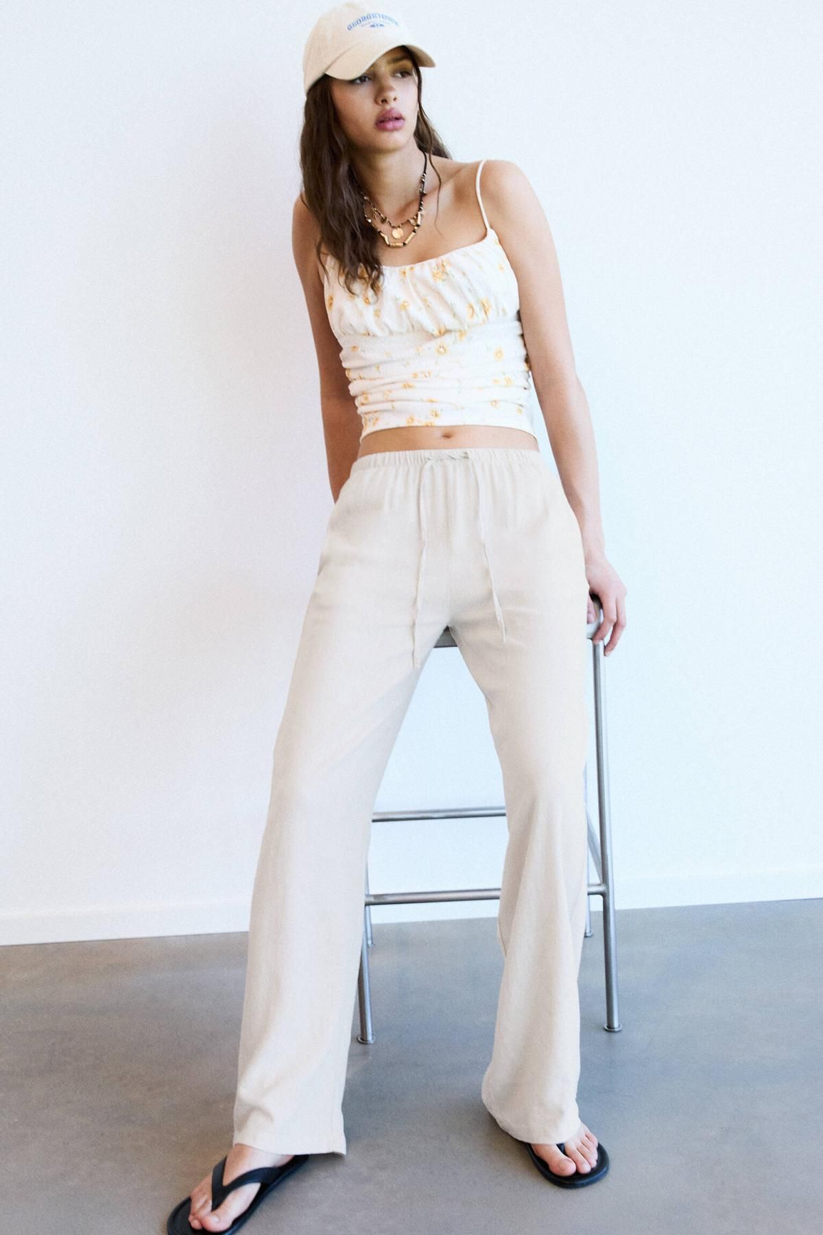 풀앤베어 린넨블렌드 와이드 조거 팬츠 3680/350 SAND - 상세 이미지 2