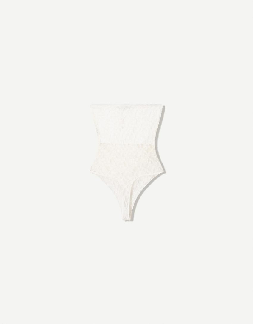 버쉬카 레이스 오프숄더 바디수트 3971/173 CREAM - 상세 이미지 5