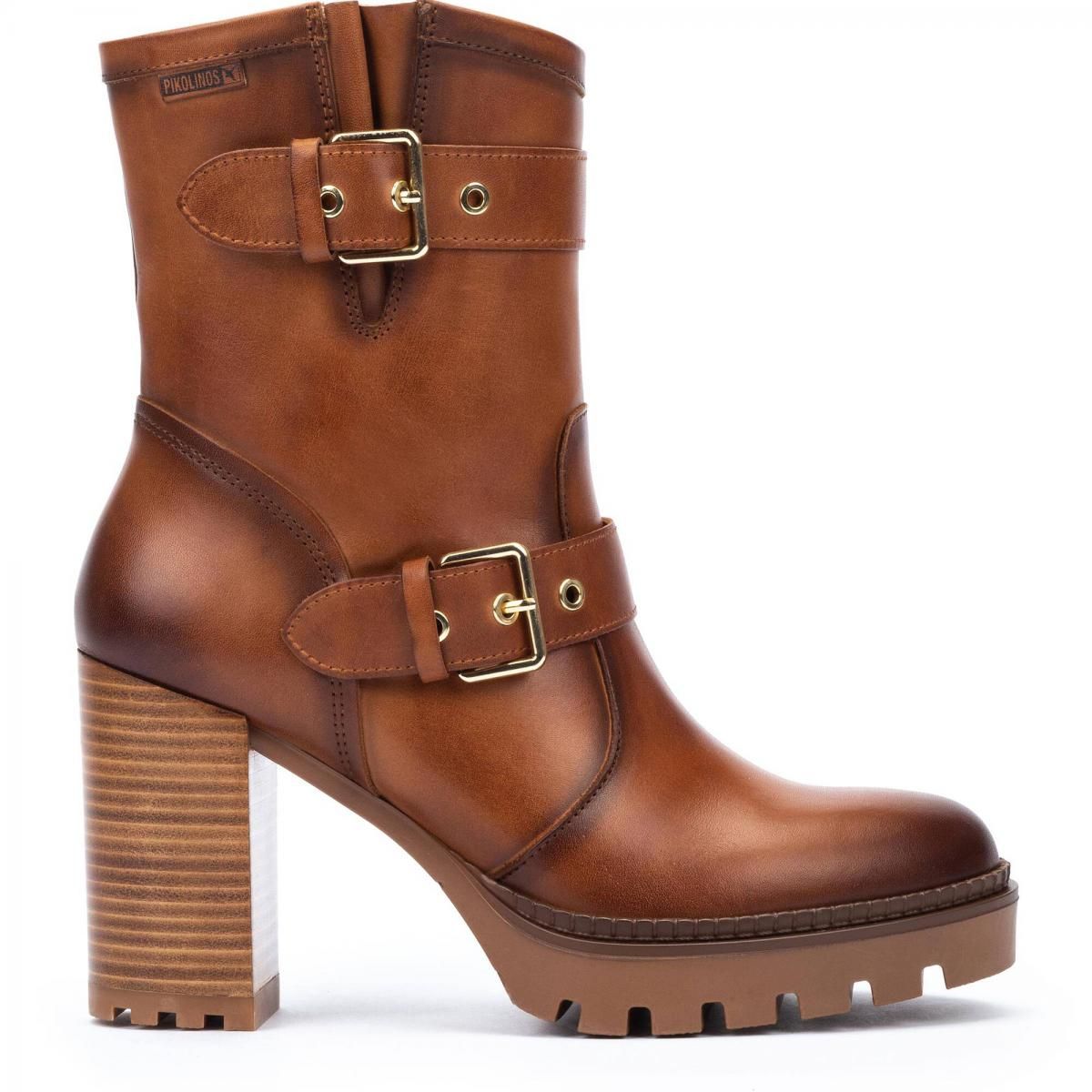 피콜리노스 청키힐 캐주얼 버클 앵클 부츠 CERVERA W1J-8791 BRANDY - 상품 이미지