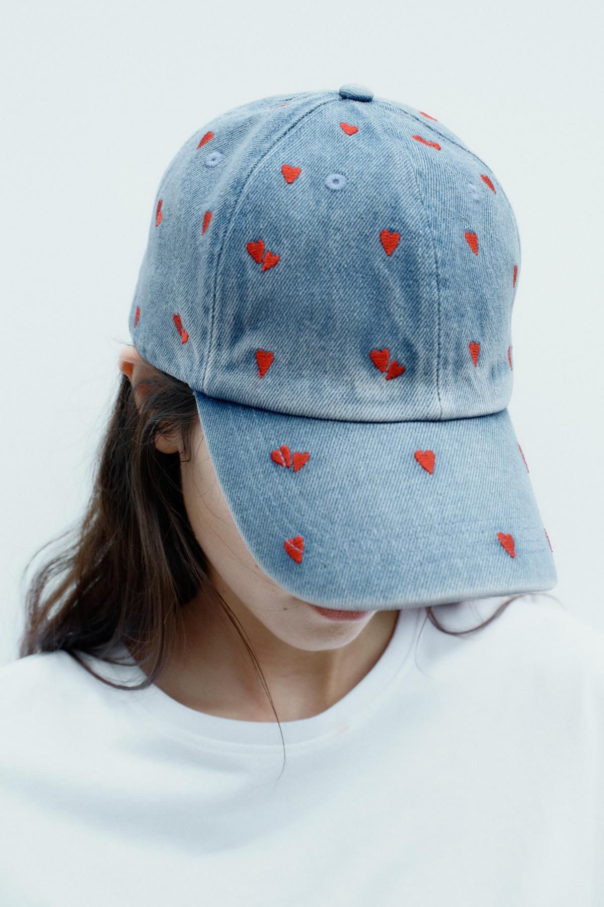 자라 데님 하트자수 캡모자 3920/613 NAVY BLUE - 상세 이미지 2