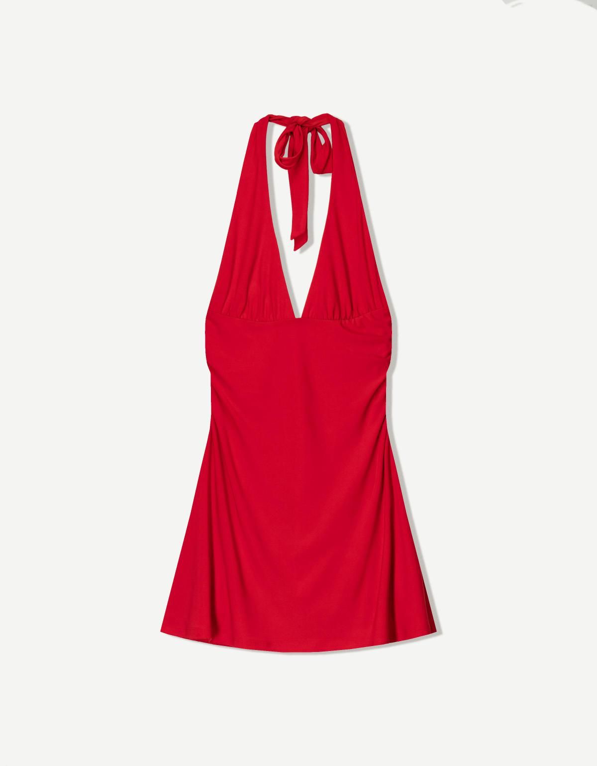 버쉬카 홀터넥 미니 원피스 0587/173 RED - 상품 이미지