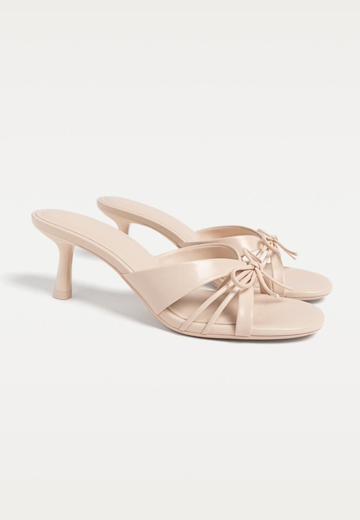 스트라디바리우스 리본 디테일 베이지 스트랩 로우 힐 샌들 9209/570 BEIGE-PINK - 상세 이미지 5